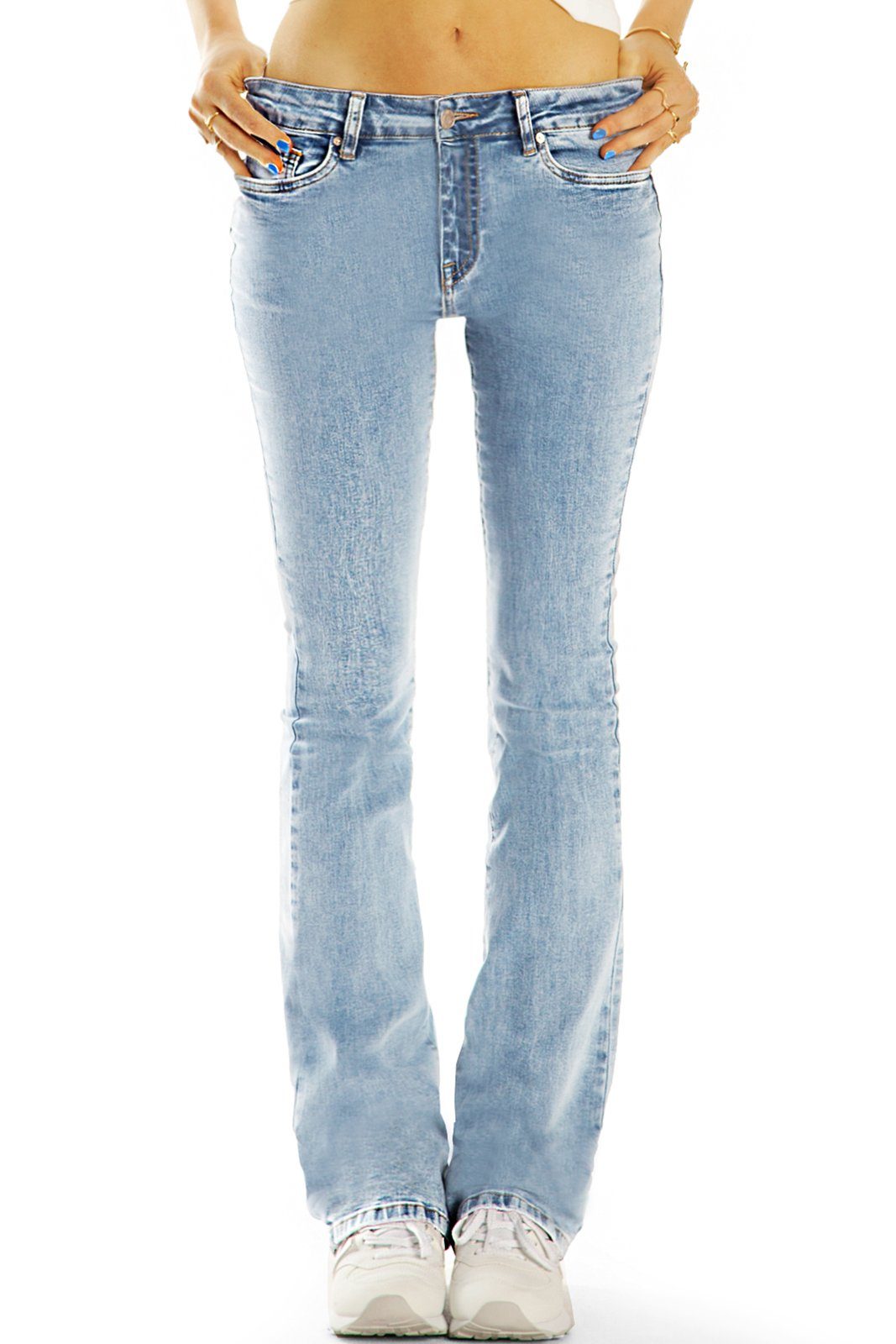 be styled Bootcut-Jeans Bootcut Stretch Jeans Hose, Schlagjeans, mid waist - j2m
