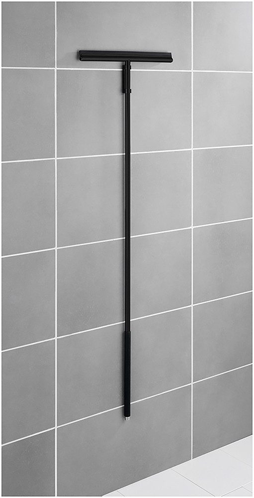 WENKO Wasserabzieher Modell Rosole, Boden- und Fensterwischer mit Wandhalter, Edelstahl, 40 cm Wischbreite