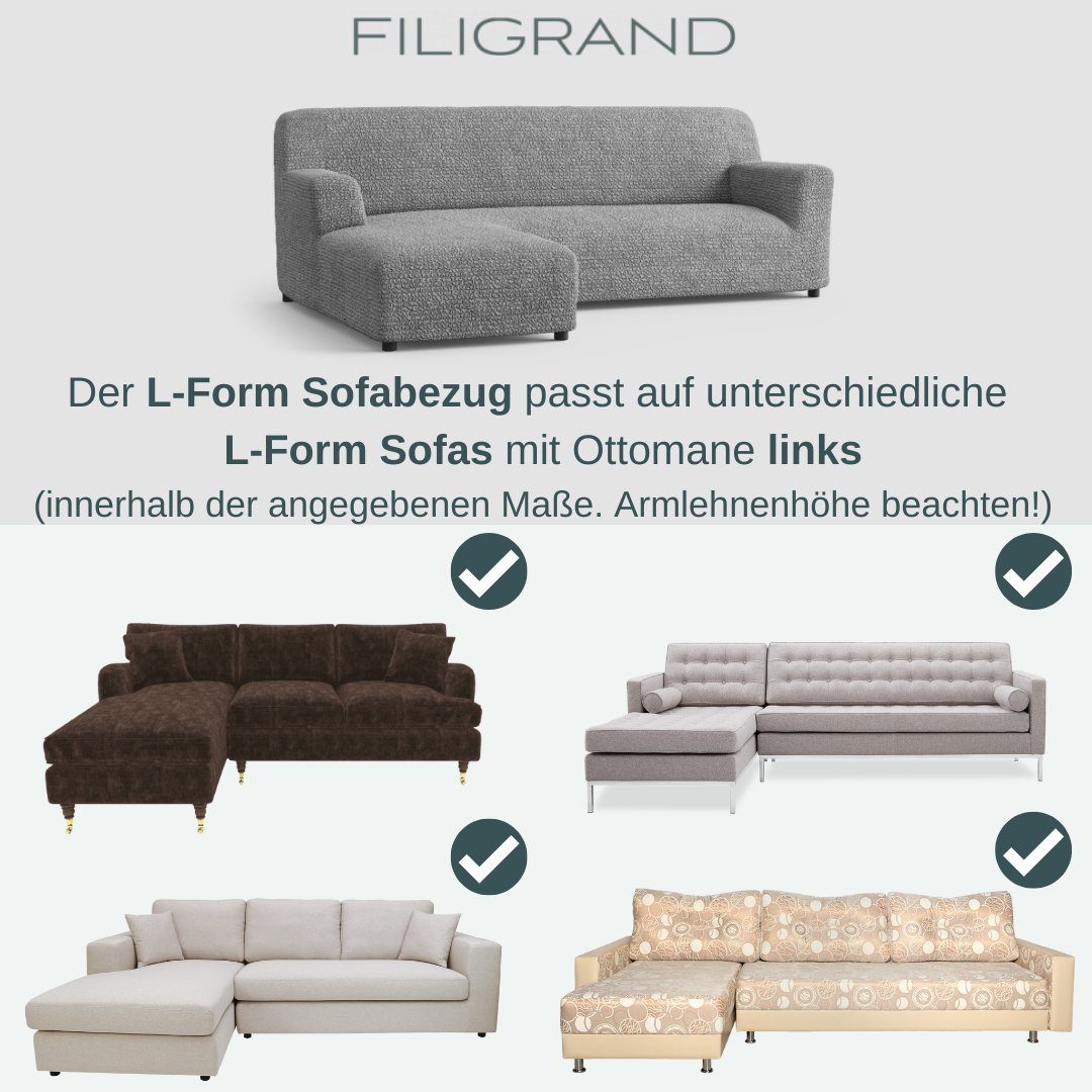 GA.I.CO, 2-farbiger langlebiger Paulato Mikrofaserstoff Handarbeit, mit blickdichter, italienische L-Form mane, 1-teiliger Sofabezug für blau by Sofahusse