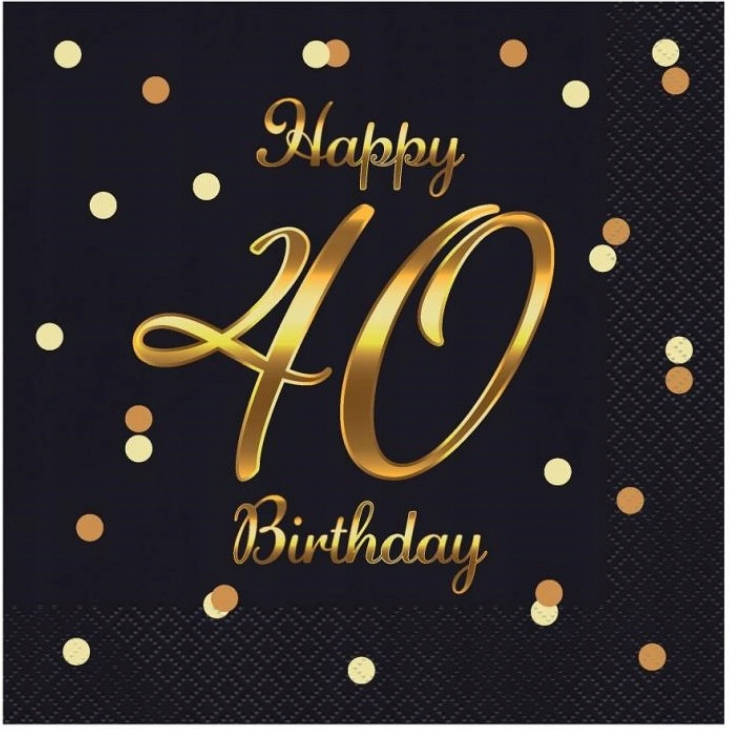 Festivalartikel Papierserviette Servietten 40 Geburtstag Schwarz Gold 33x33cm 20 Stk Elegant, (1 St)