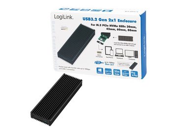 LogiLink Festplatten-Gehäuse LOGILINK Geh. (M.2 PCIe NVMe) USB 3.2 Black ALU
