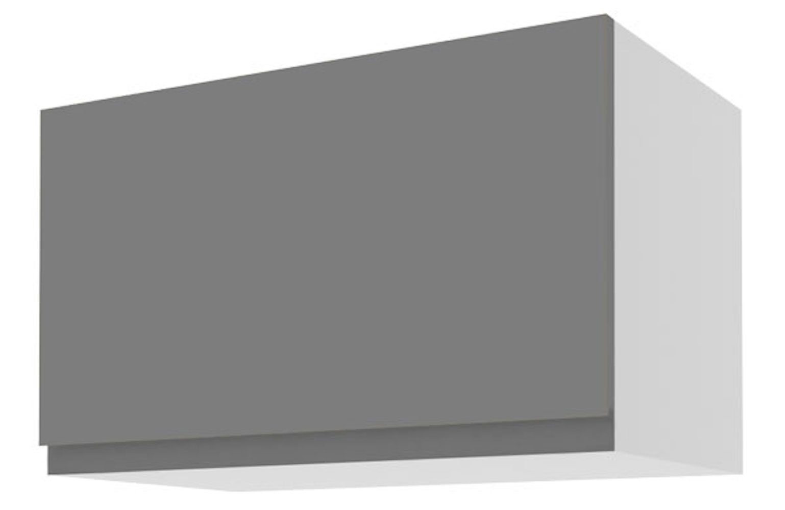 grifflos wählbar Klappe mit 60cm Feldmann-Wohnen und Korpusfarbe Klapphängeschrank grey Front- Acryl stone matt Avellino