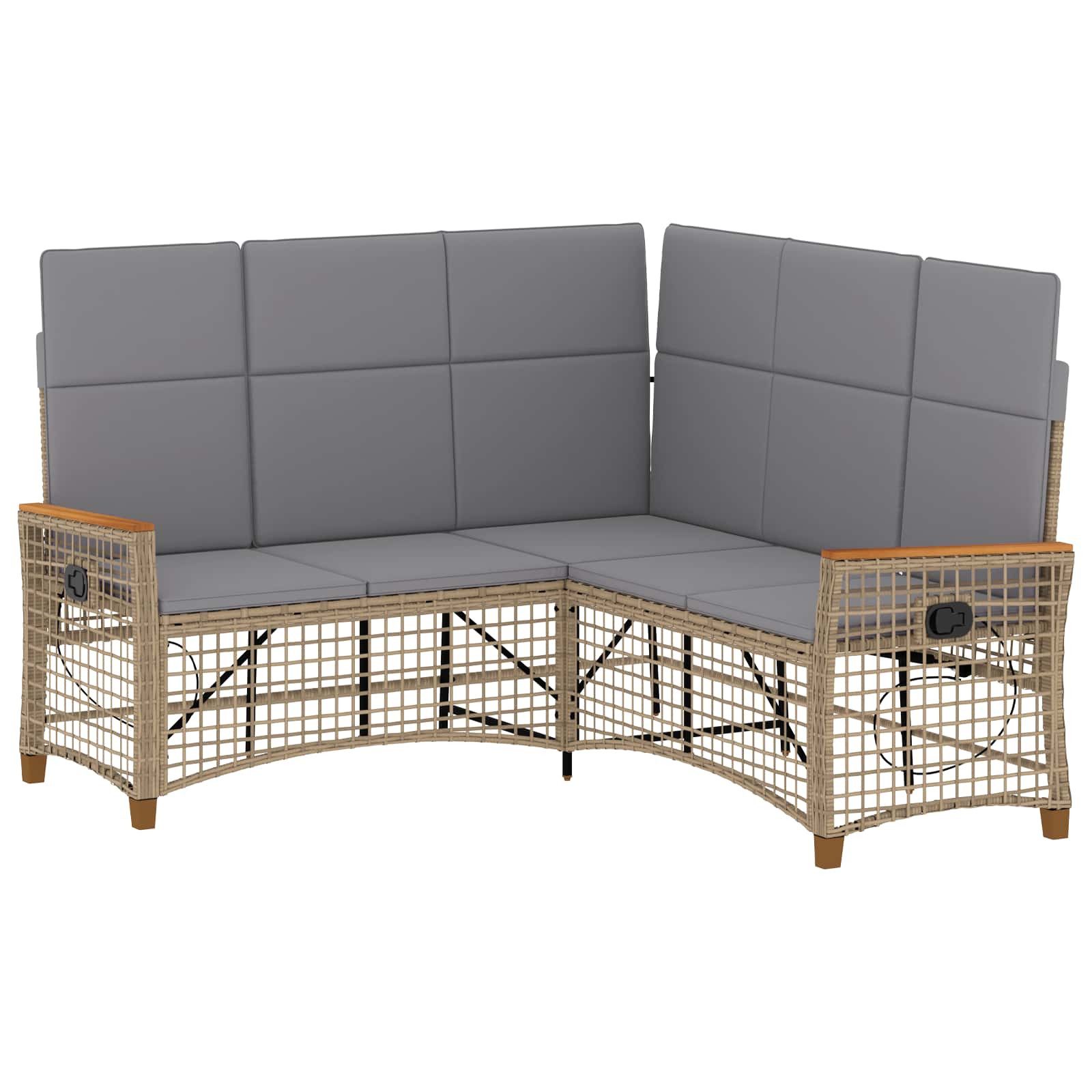 vidaXL Loungesofa Garten Liegesofa Set Beige und Hellgrau 164 x 164 x 112 cm, 1 Teile