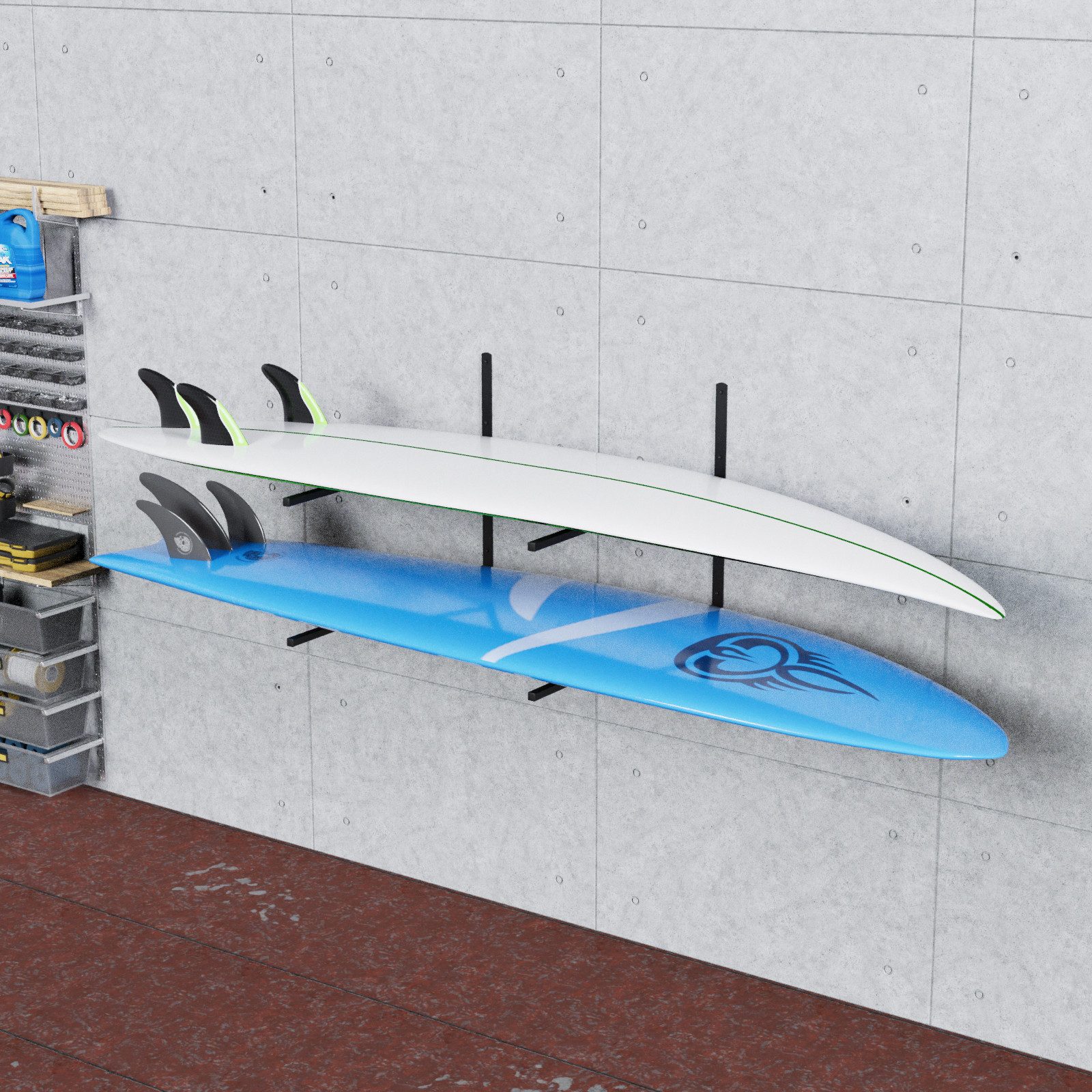 QLS Dachbox-Halterung BOX, (Wandhalterung Stahl Dachkoffer Geräte Skibox Surfbrett iSUP 80 cm)