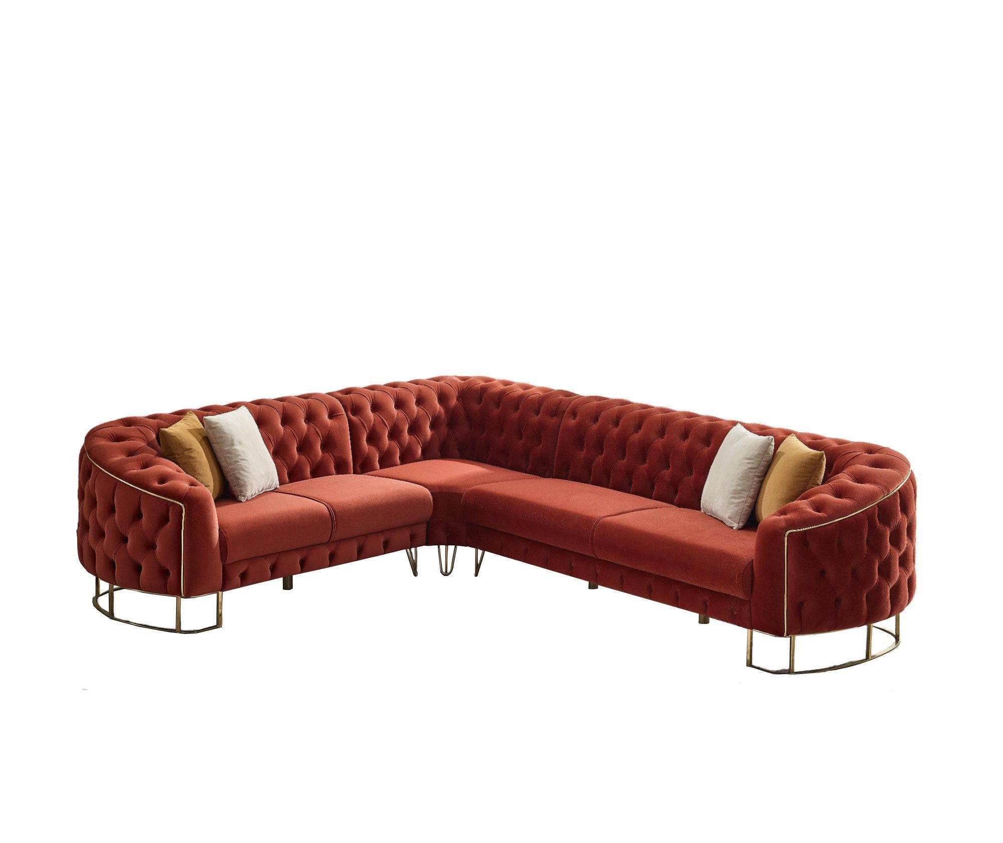 Villa Möbel Ecksofa Rocco, Set 1 Teile, Hand Made Quality, pflegeleichter Mikrofasersamtstoff