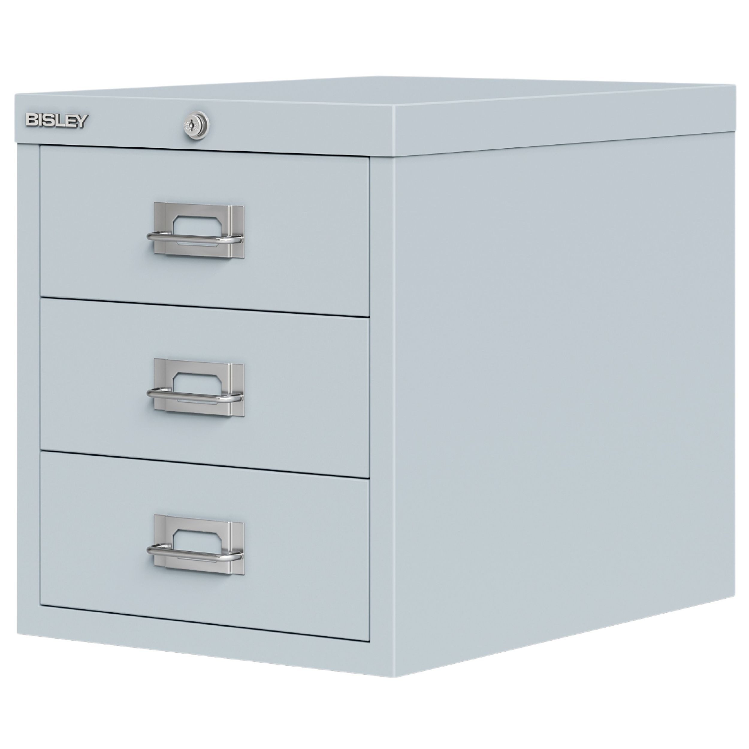 Bisley Aktenschrank Schubladenschrank Eco mit Schloss in Verkehrsweiß - Maße: H 33 x B 28 x T 41 cm