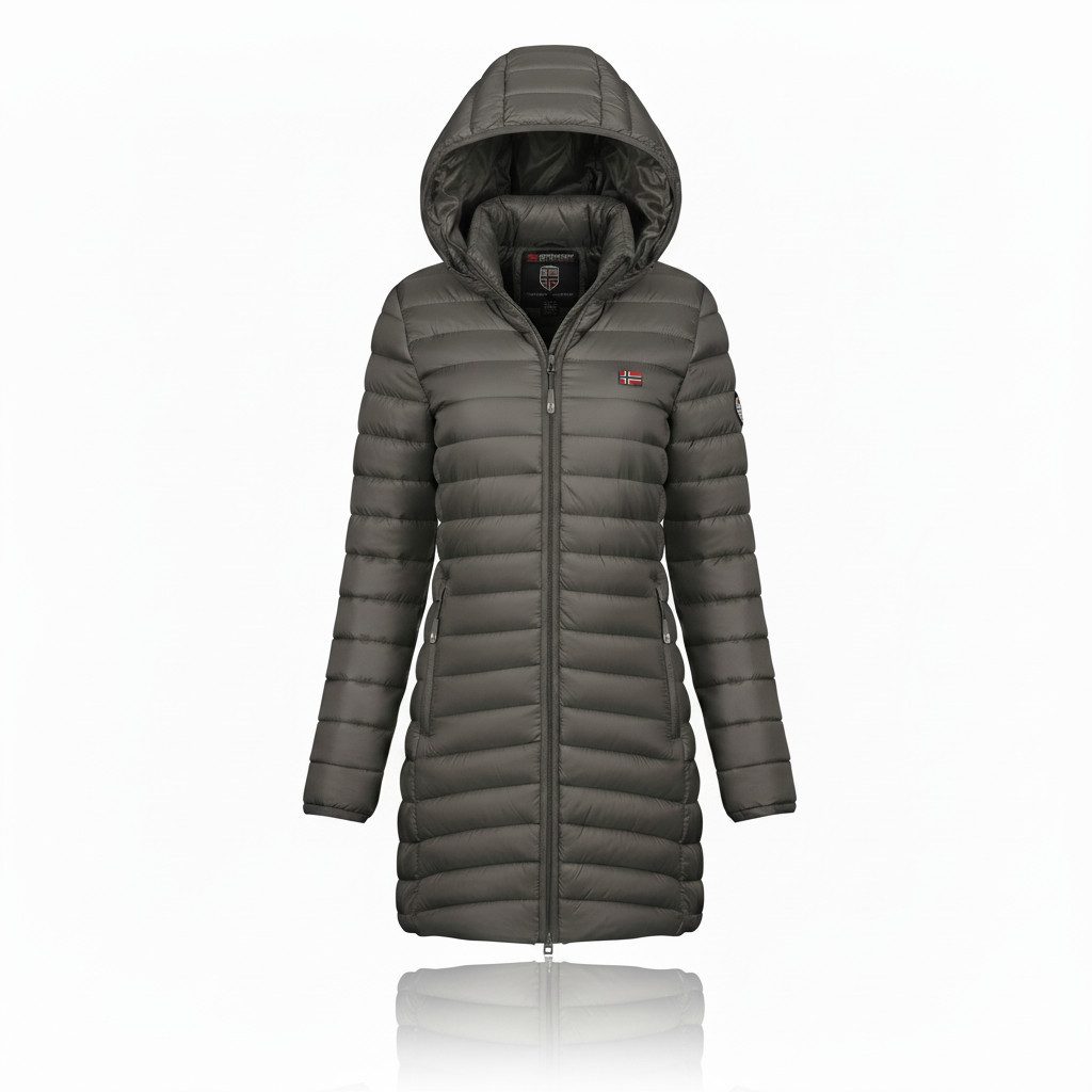 Geographical Norway Steppmantel Damen Outdoorjacke Lange Steppjacke Parka S-2XL