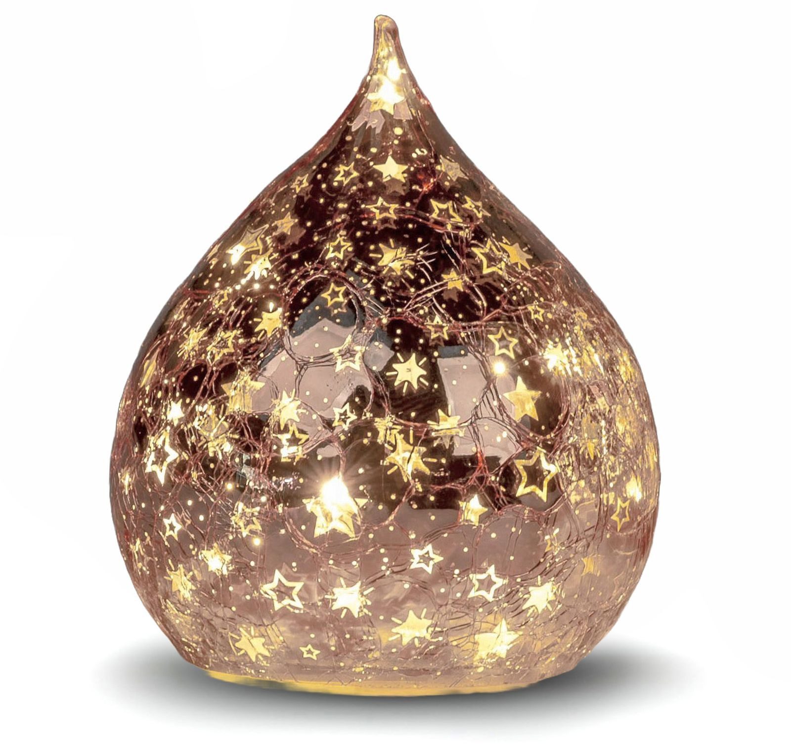 formano LED Dekolicht LED Deko Tropfen Sterne Rose-Gold 21cm + Timer 6h an/ günstig online kaufen