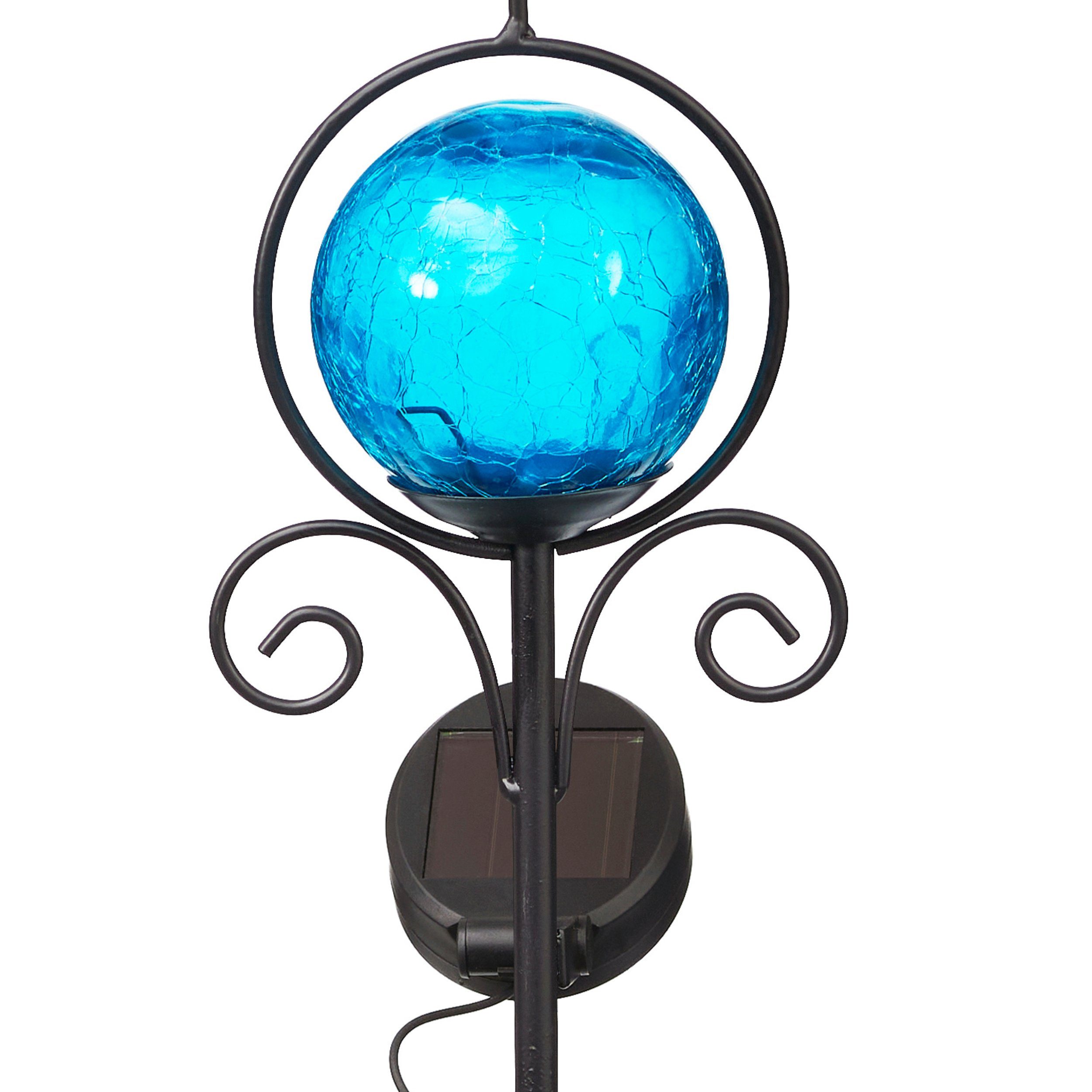 BONETTI LED Solarleuchte Solar Gartenstecker mit Solarleuchte und Regenmesser, Solarleuchte mit Regensäule