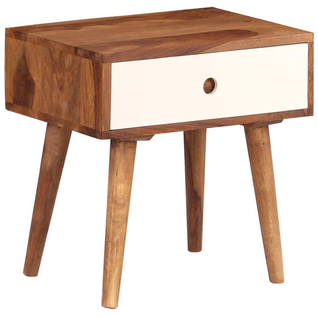 vidaXL Nachttisch Nachttisch Massivholz 45x30x45 cm (1-St), Akazieholz Massiv Nachttisch Nachtkommode Nachtschrank Nachtkonsole