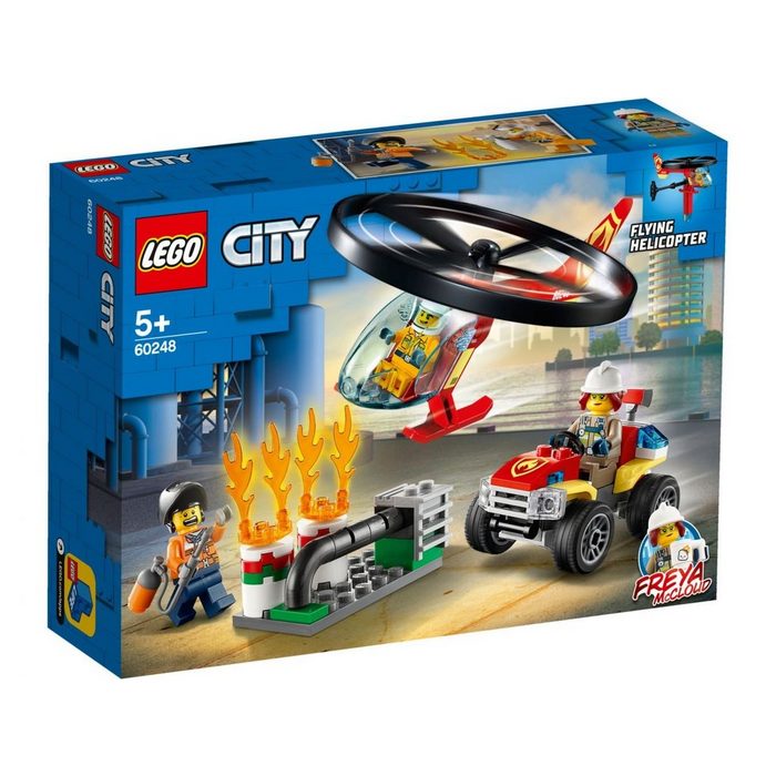LEGO® Konstruktionsspielsteine LEGO City - Einsatz mit dem Feuerwehrhubschrauber (Set 93 St)