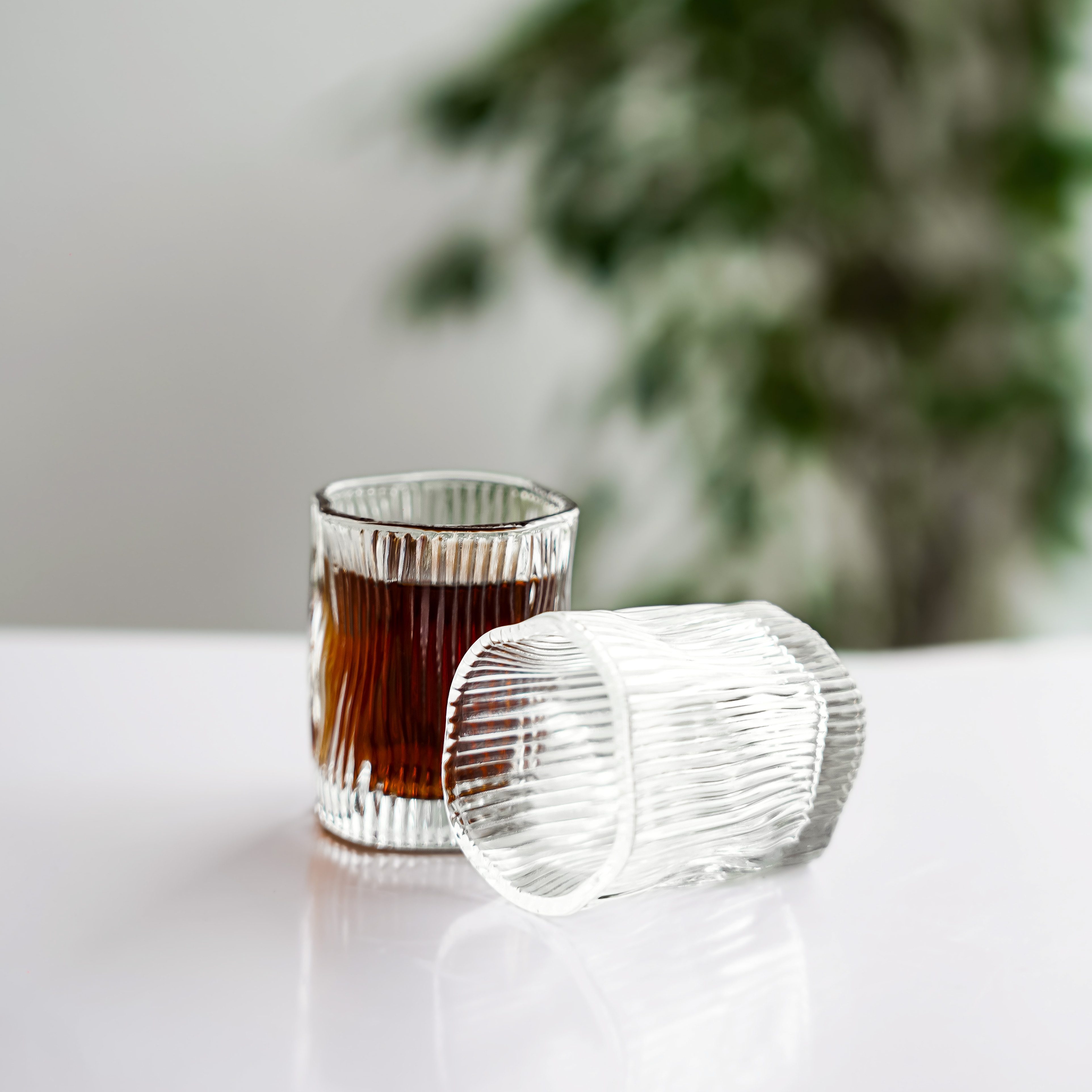 Almina Gläser-Set Artic Terra Piccolo Trinkgläser 60 ml - 6-teiliges-Set, 6-tlg., Glas, Relief-Optik, 60 ml
