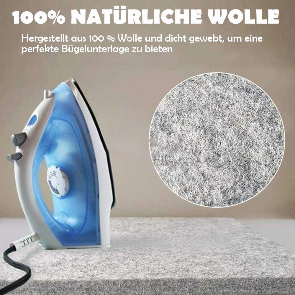 TUWENA Bügeltuch Woll-Bügelmatte,Tragbare Hitzebeständige Pressunterlage Bügelunterlage, Wollpressmatte zum Quilten, Schneiden, Heimwerken, Handwerksprojekte