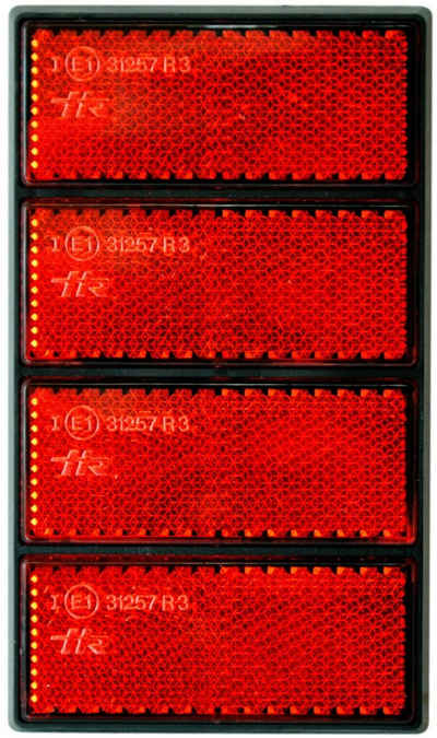 HR Autocomfort Reflektor-Aufkleber Roter 4er Reflektor Katzenauge Rückstrahler 13 cm mit E-Prüfzeichen