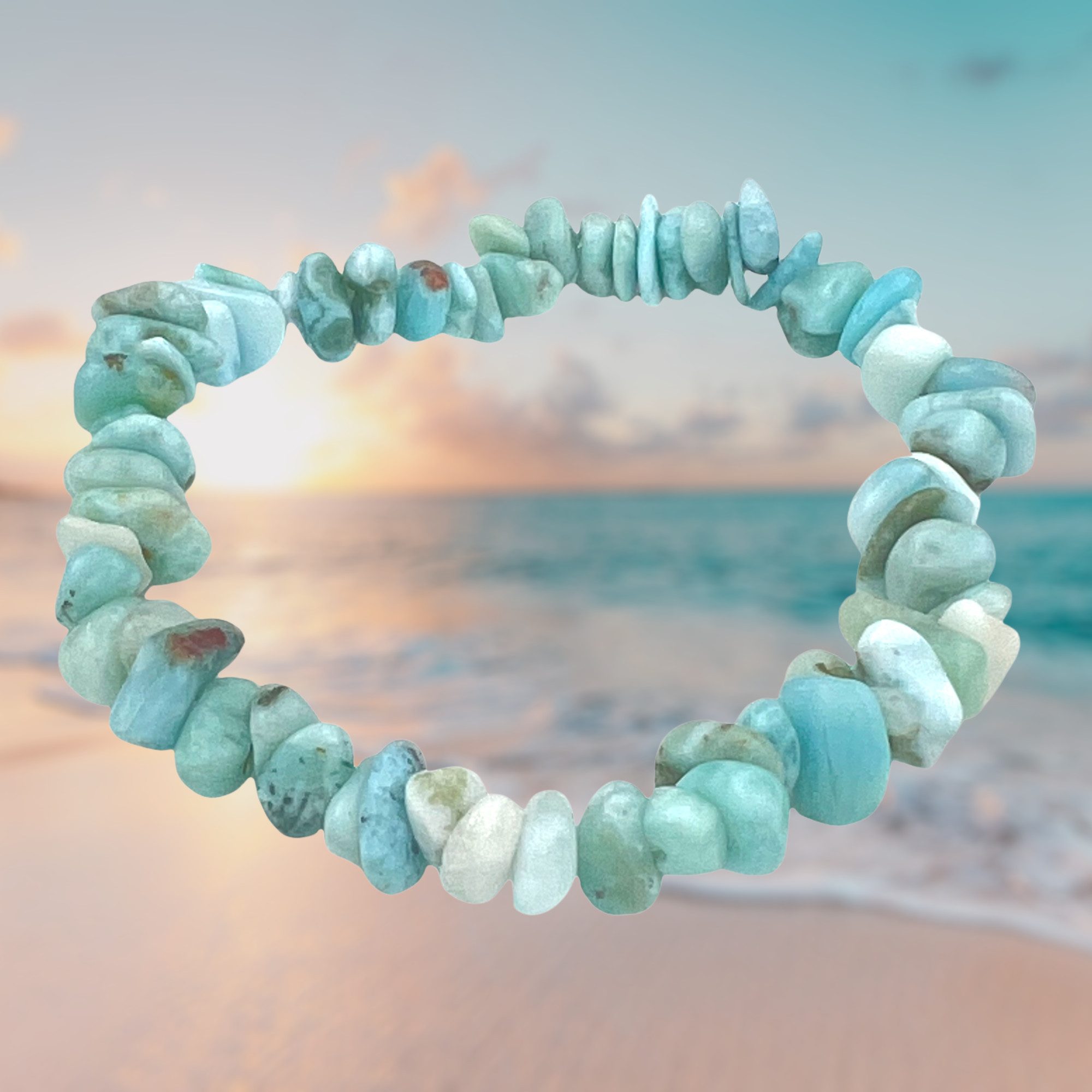 Steinfixx® Armband Larimar Splitterarmband - Dominikanische günstig online kaufen