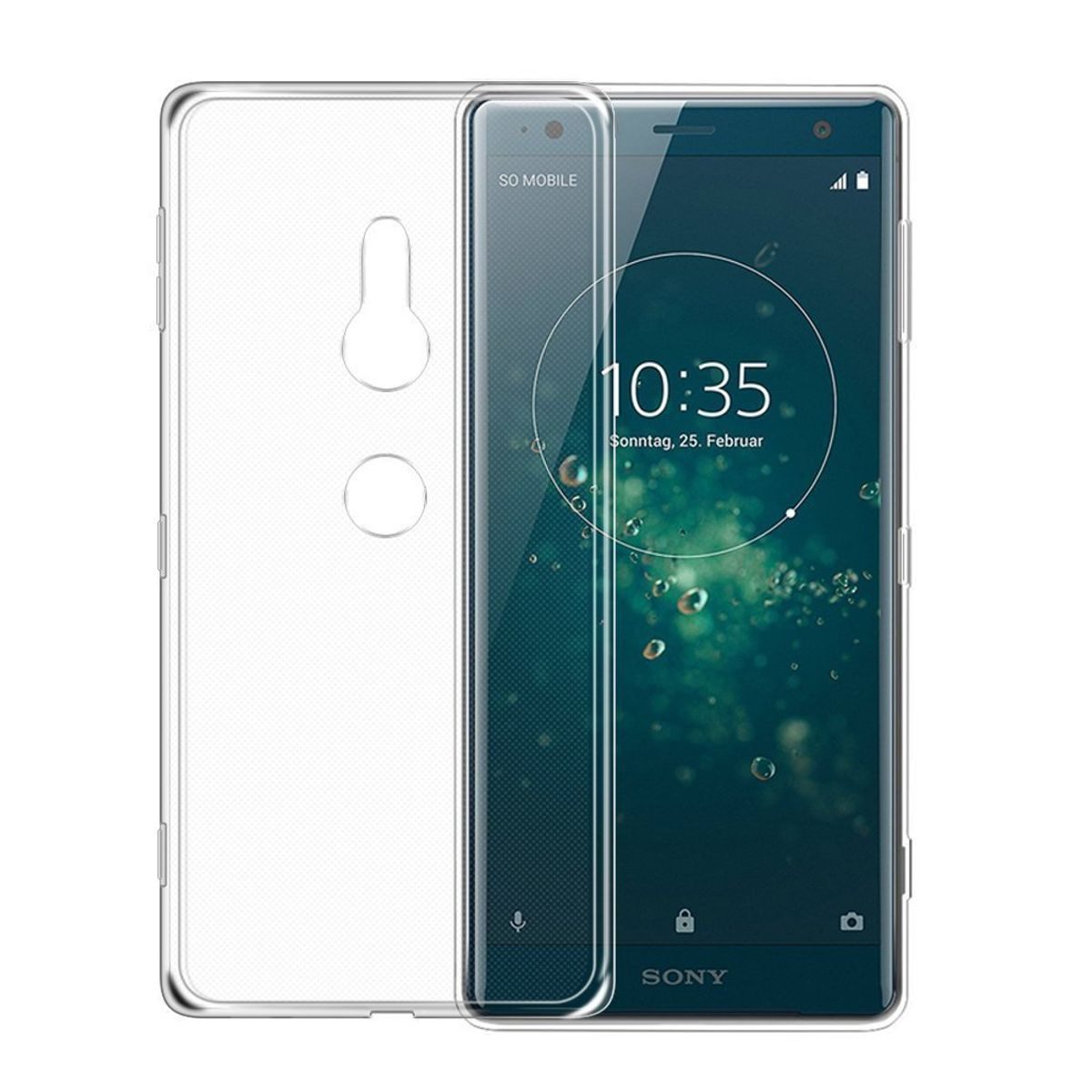 König Design Handyhülle Sony Xperia XZ2, Sony Xperia XZ2 Handyhülle Bumper Backcover Transparent