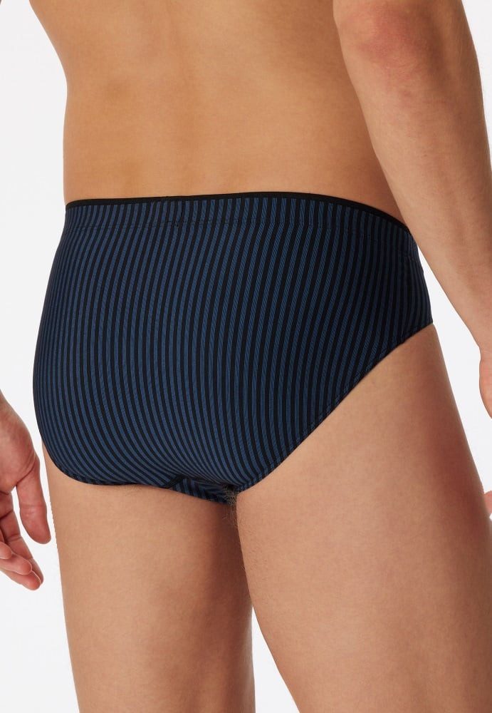 Schiesser Slip Supermini Long Life Soft 174645 (Schlüpfer) schwarz/navyblau gestreift