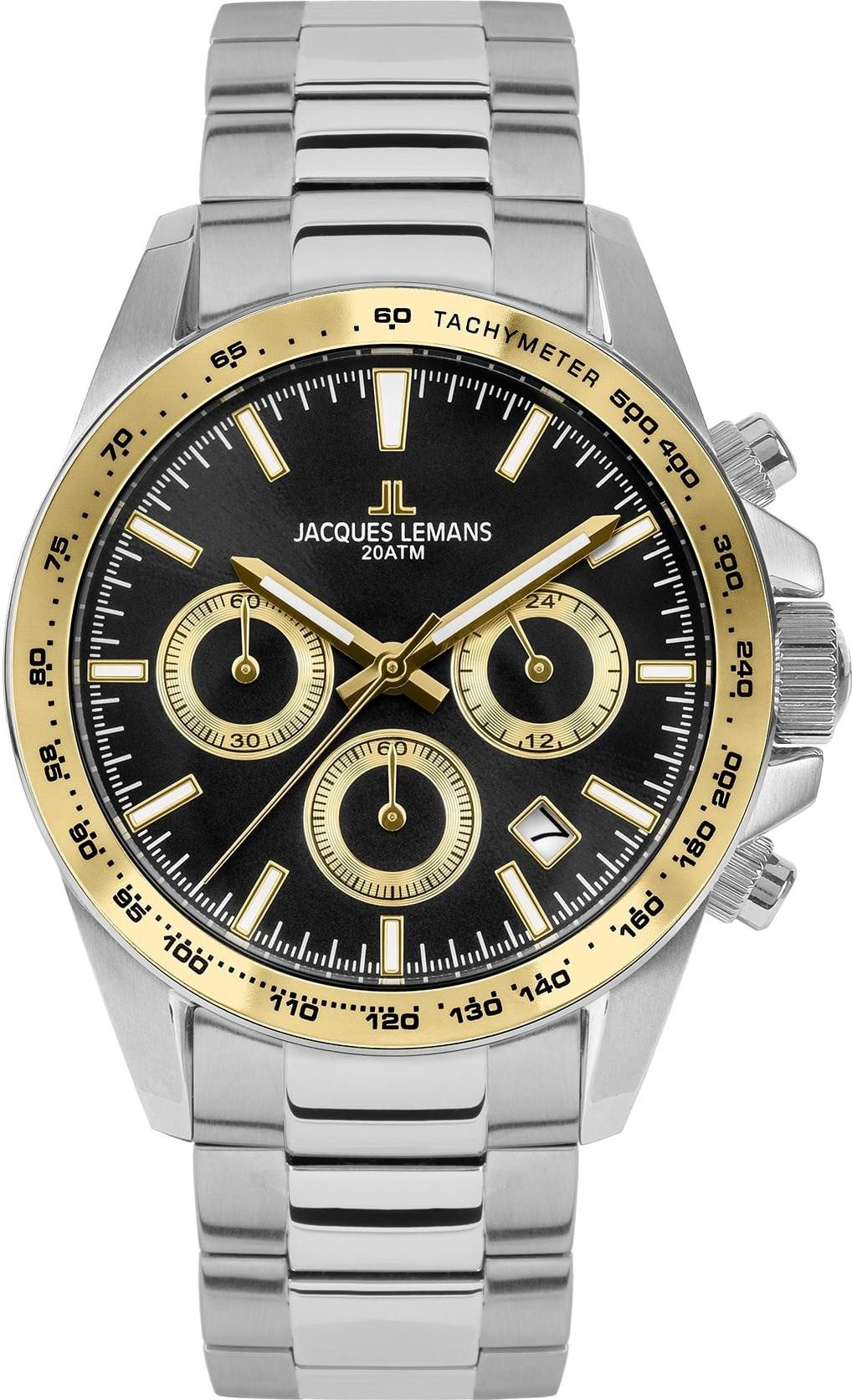 Jacques Lemans Chronograph Liverpool Herrenchronograph, verschraubte Krone