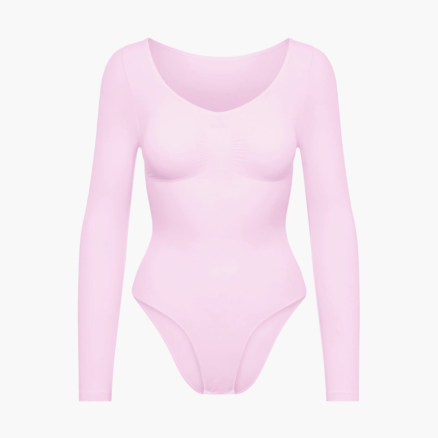 cfab by creamy fabrics Miederbody Bodysuit Sculpting Shapewear Longsleeve mit Slip-Baby Pink-5XL (1-tlg) Figurformend