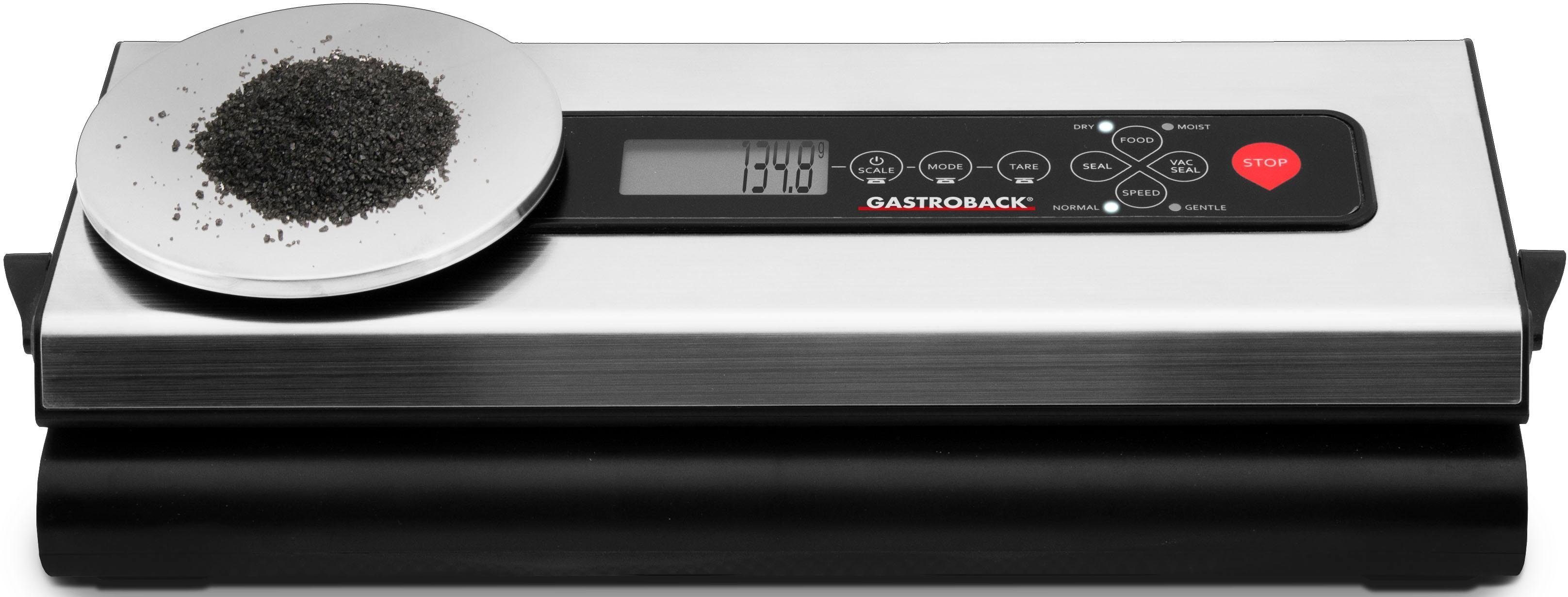 Gastroback Vakuumierer Advanced Scale 46012, 120W, inkl. 5 Folienbeutel und 1 Folienrolle