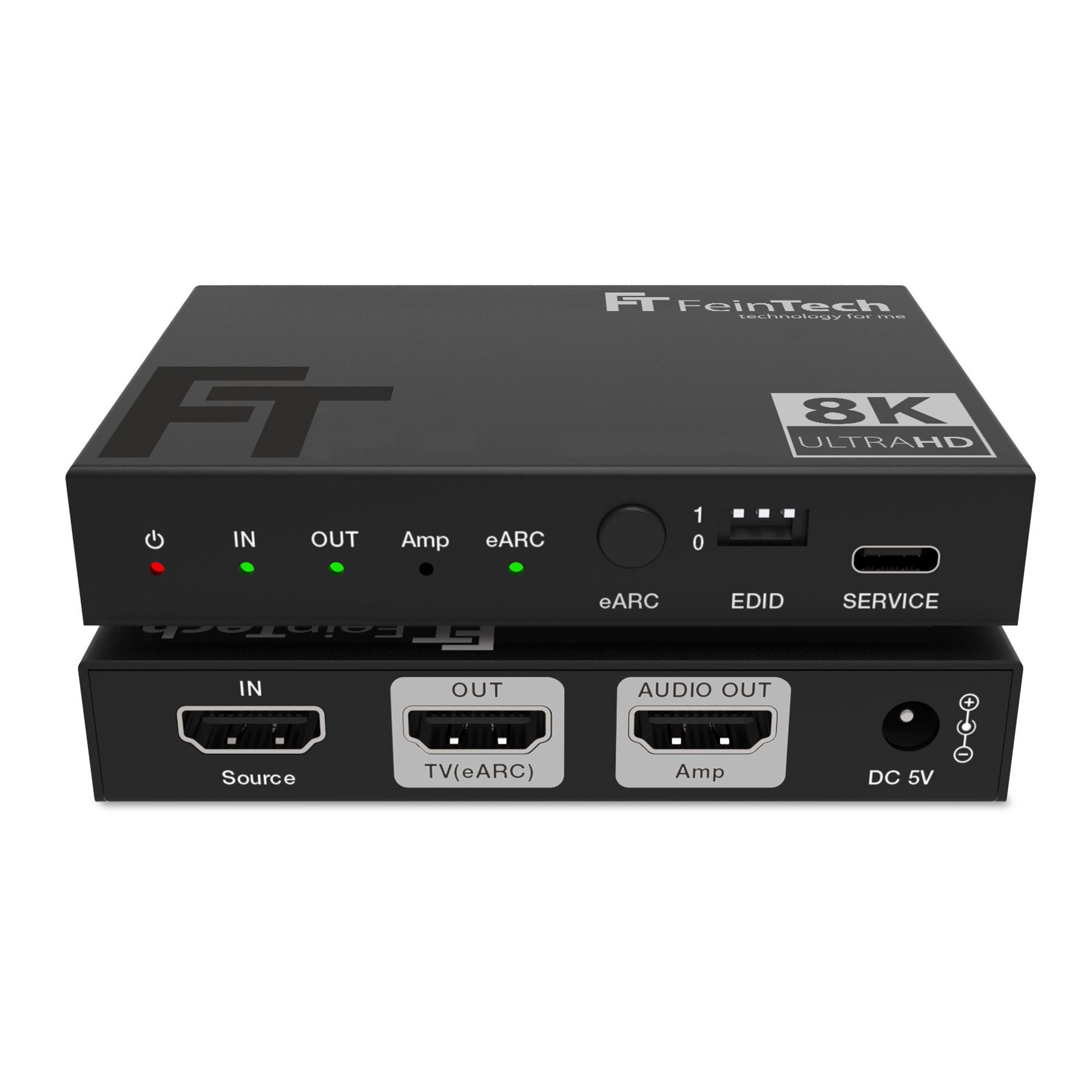 FeinTech AX211 HDMI 2.1 Audio Extractor HDMI-Audio Splitter HDMI-Adapter, unterstützt HDMI 2.1 4K 120Hz & 8K 60Hz, ARC/eARC vom TV