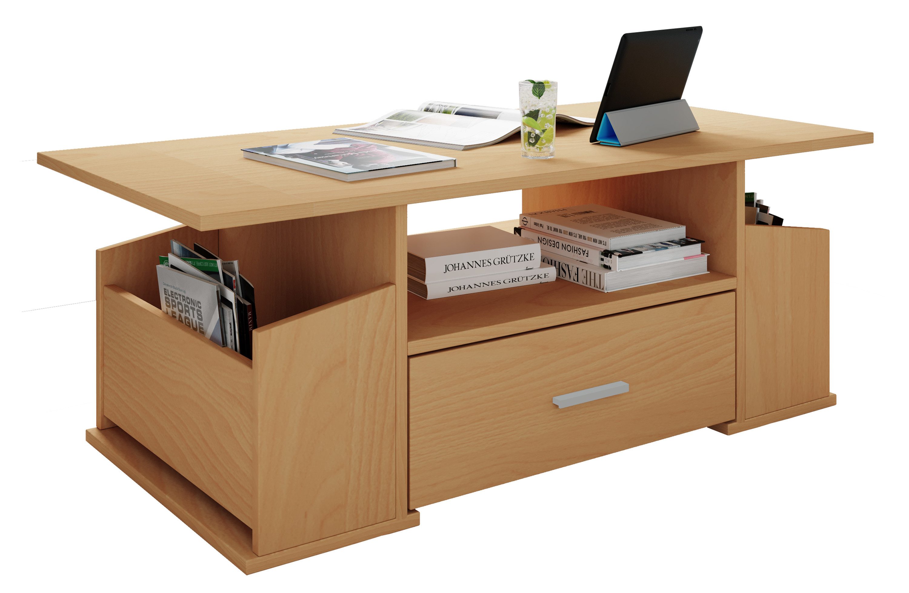 VCM Couchtisch Holz Sofatisch Couchtisch Schublade günstig online kaufen