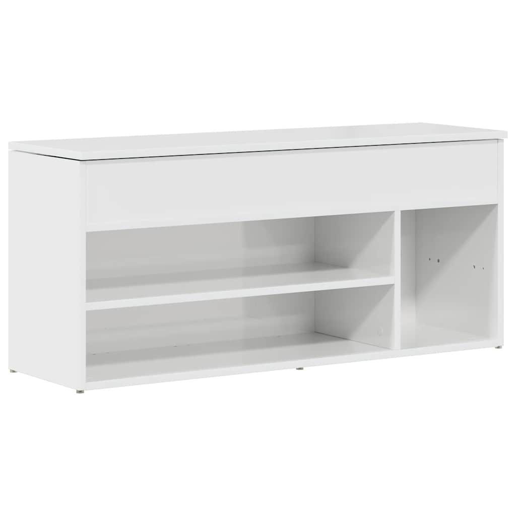 vidaXL Schuhregal Schuhbank Hochglanz-Weiß 102x30,5x45 cm Holzwerkstoff, 1-tlg.