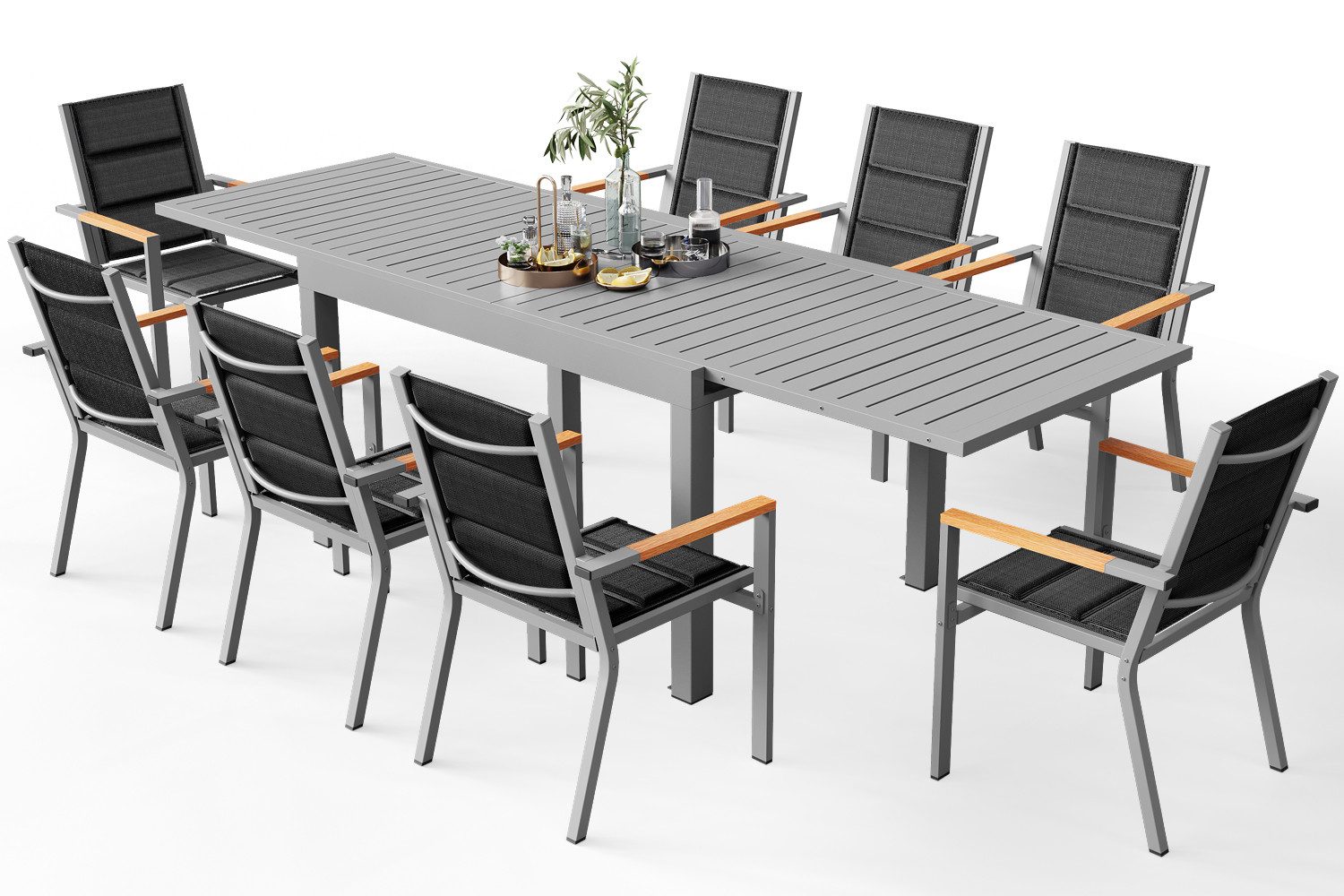HOMALL Gartentisch Gartentisch Aluminium Ausziehtisch 80/160 günstig online kaufen
