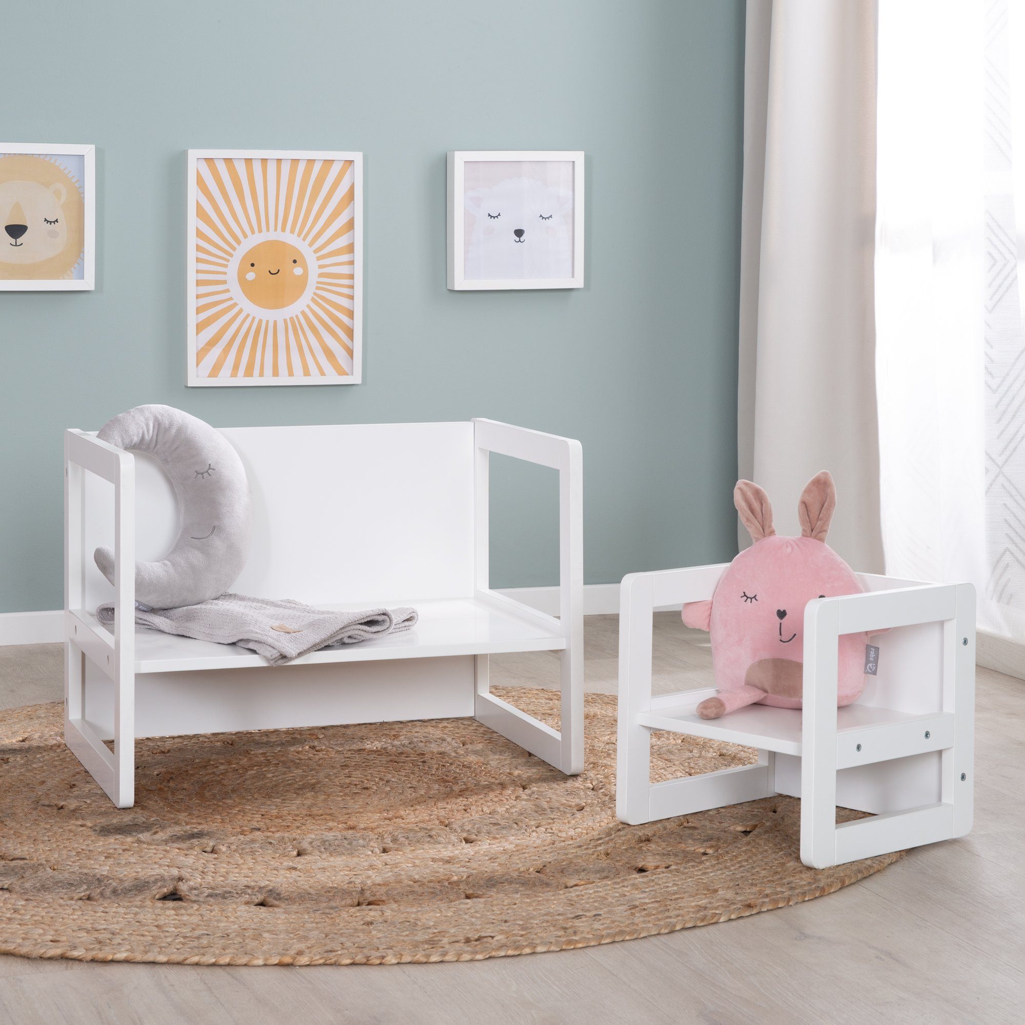 roba® Kindersitzgruppe 3in1 Wendehocker, zum Tisch günstig online kaufen