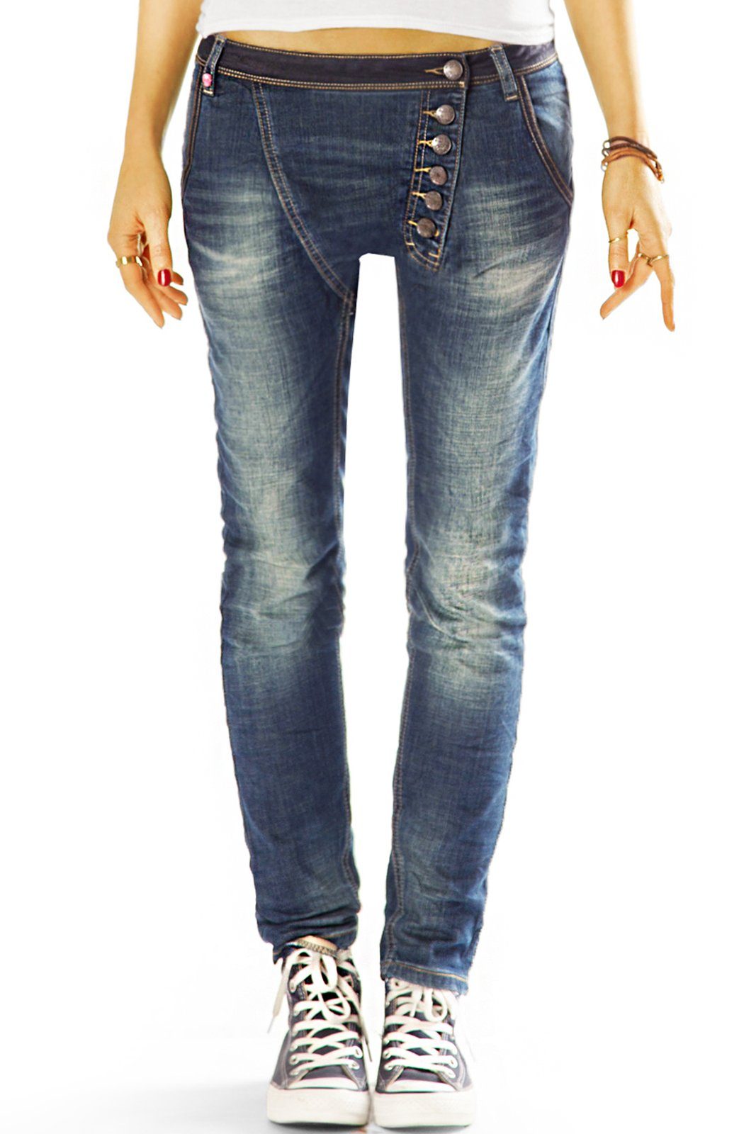 be styled Low-rise-Jeans Slim fit Hüftjeans mit asymmetrischer Knopfleiste - Damen - j15L mit Stretch-Anteil
