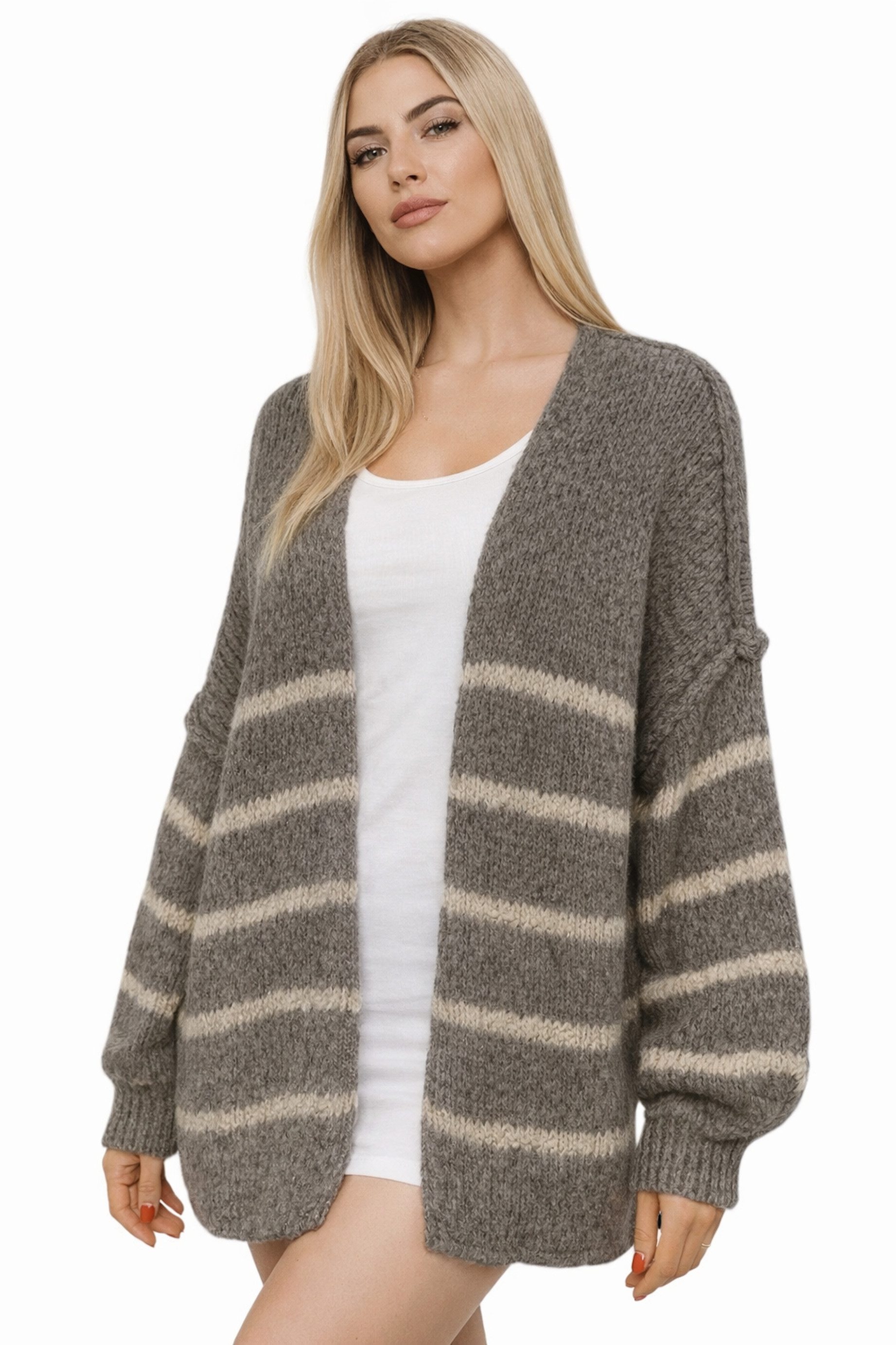 Worldclassca Cardigan Worldclassca Strickjacke Cardigan Open Front Pullover Lang Casual Neue Kollektion - Stilvolle und gemütliche Strickmode für Damen