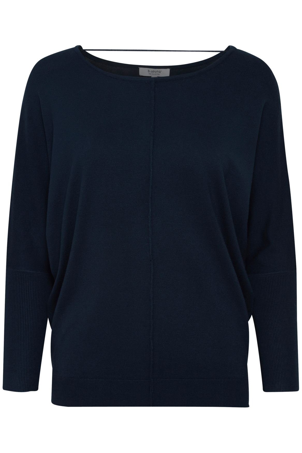 b.young Strickpullover Feinstrick Pullover Langarm Stretch Shirt BYPIMBA 5155 in Dunkelblau