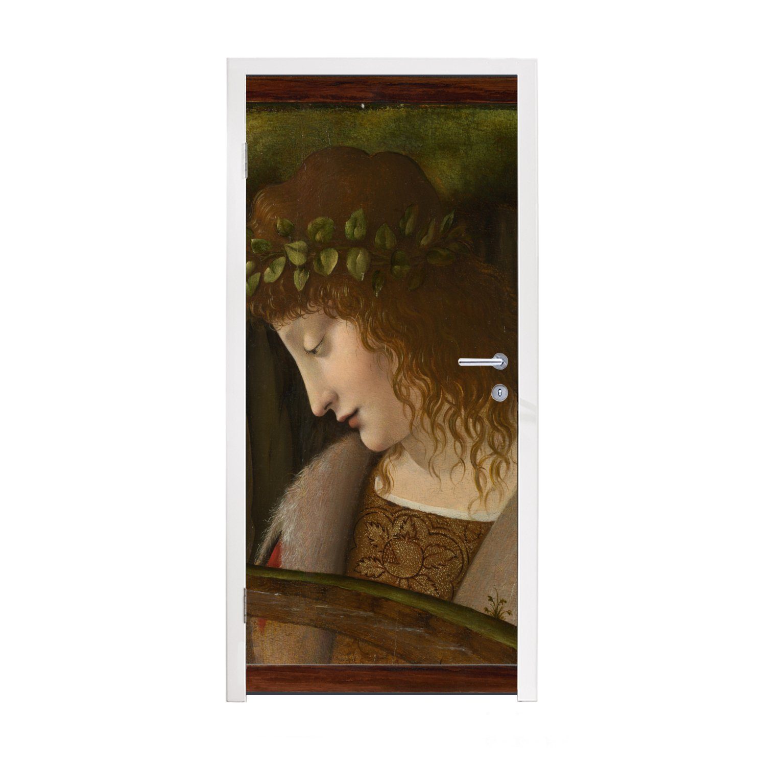 Leonardo MuchoWow bedruckt, Matt, - cm St), (1 Fototapete da Türtapete Vinci, für Tür, Narzisse Türaufkleber, 75x205
