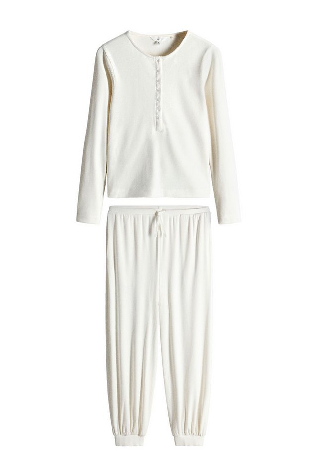 The Set Relaxanzug The Set Henley-Oberteil + Ballonhose im Lounge-Set (2 tlg)