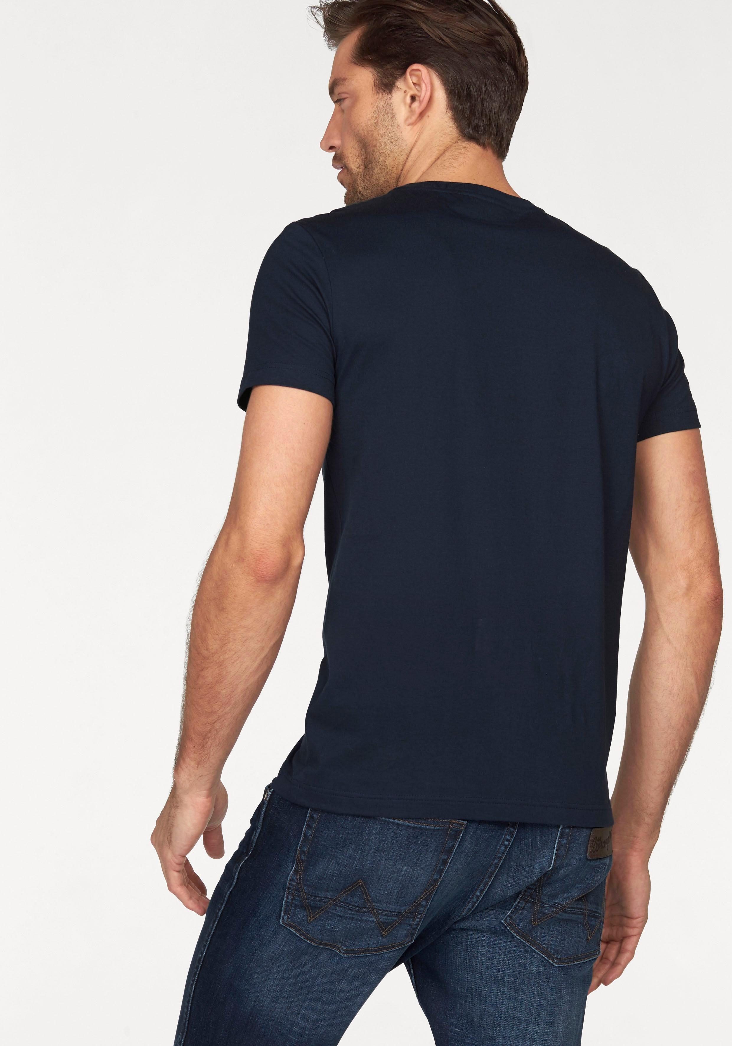 navy Rundhalsausschnitt T-Shirt mit (1-tlg) Lacoste