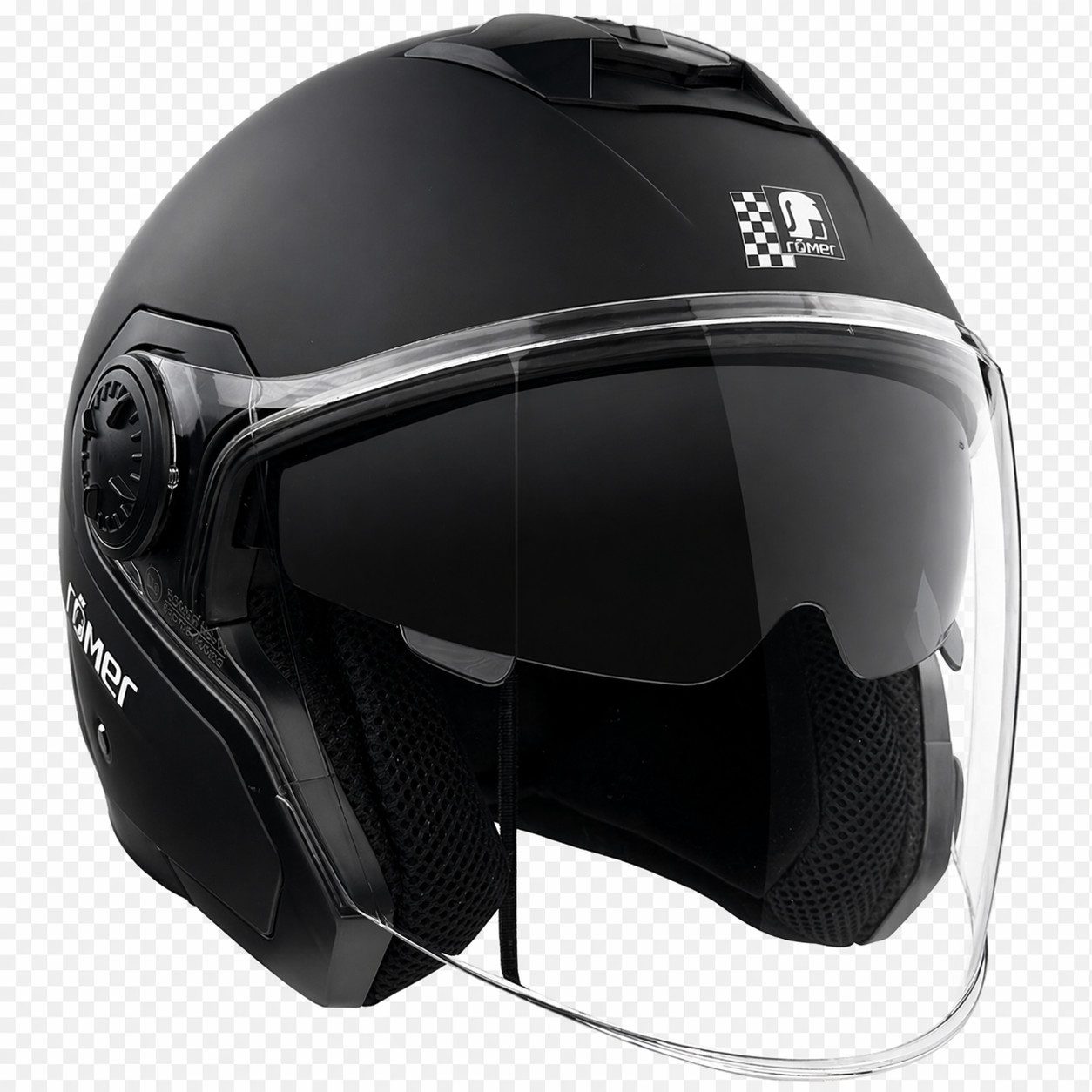 RÖMER HELME Motorradhelm RR10901 - Jethelm - mit innenliegendem Sonnenvisier, schwarzmatt – Bild 4 von 5