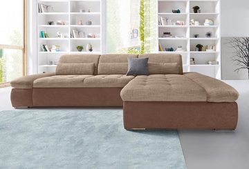 DOMO collection Ecksofa Aldo, mit Recamiere, wahlweise mit Bettfunktion