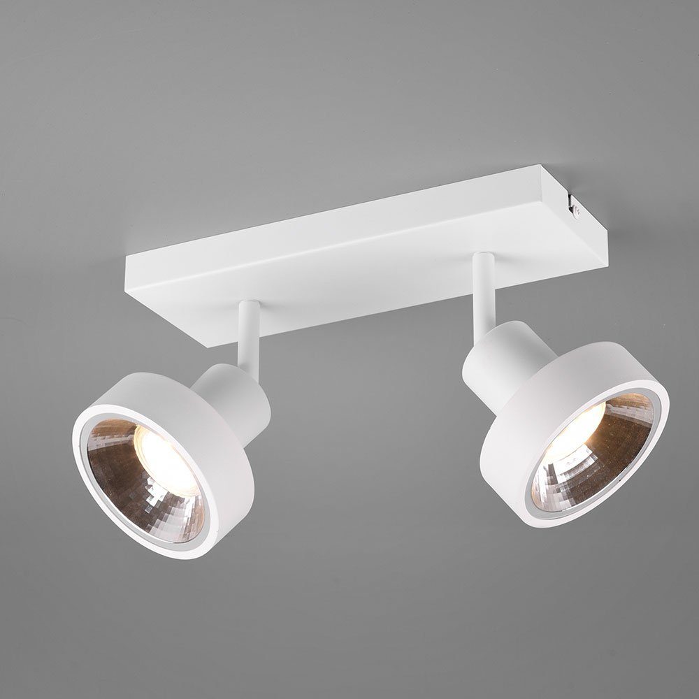 etc-shop LED Deckenspot, Leuchtmittel schwenkbare matt weiß Strahler Spotleiste 2-flammig nicht Deckenlampe inklusive, Metall