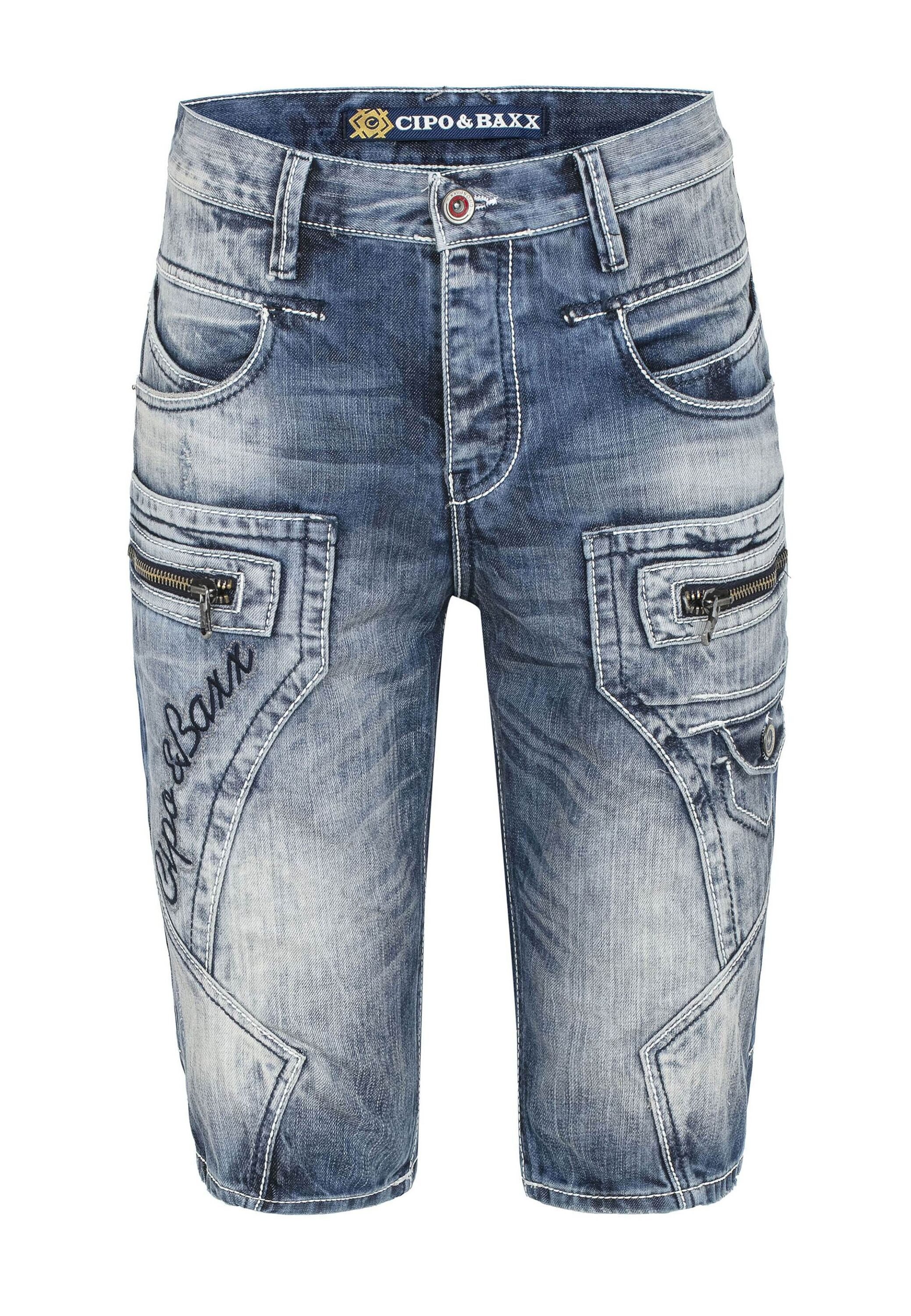 Cipo & Baxx Jeansbermudas Bermuda & Short mit Applikationen und Ziernähten, günstig online kaufen