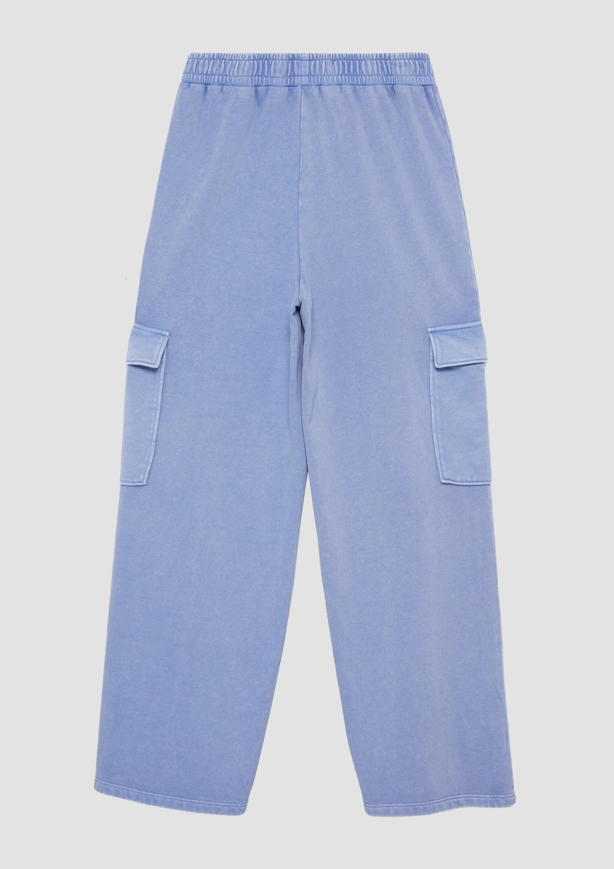 s.Oliver Jogginghose Leggings Gewaschene Sweathose mit Wide Leg und hohem Bund