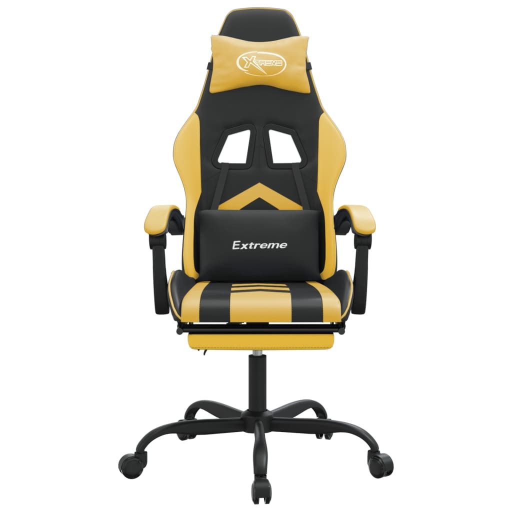 vidaXL Gaming-Stuhl Gaming-Stuhl mit Fußstütze Schwarz und Golden Kunstleder (1 St)