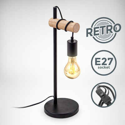 Retro Tischlampe in Schwarz-Gold schwenkbar Tischleuchte E14 Design Lampe Licht