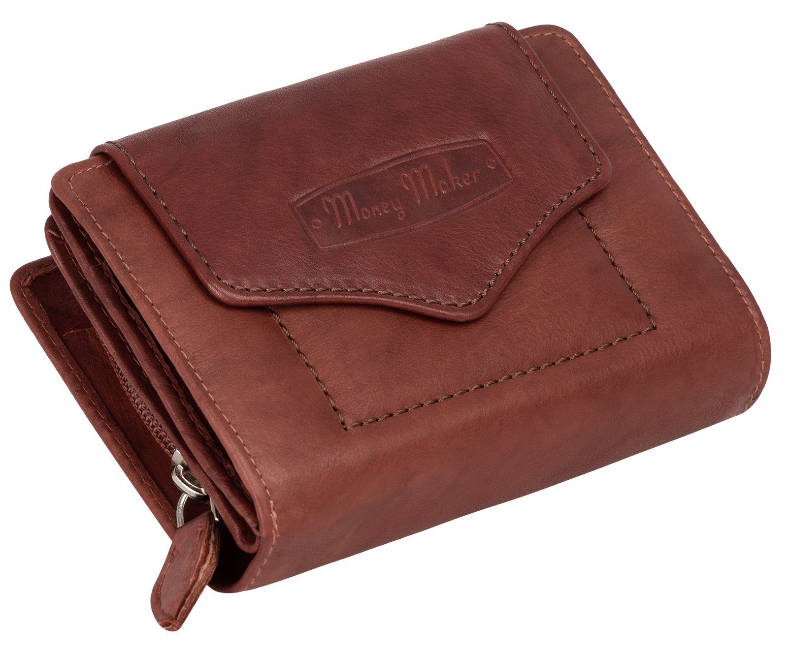 Money Maker Geldbörse RFID Damen Geldbörse Portemonnaie Geldbeutel Damenbörse Leder, Damen Geldbörse klappbar mit Drückknopf Portemonnaie Geldbeutel