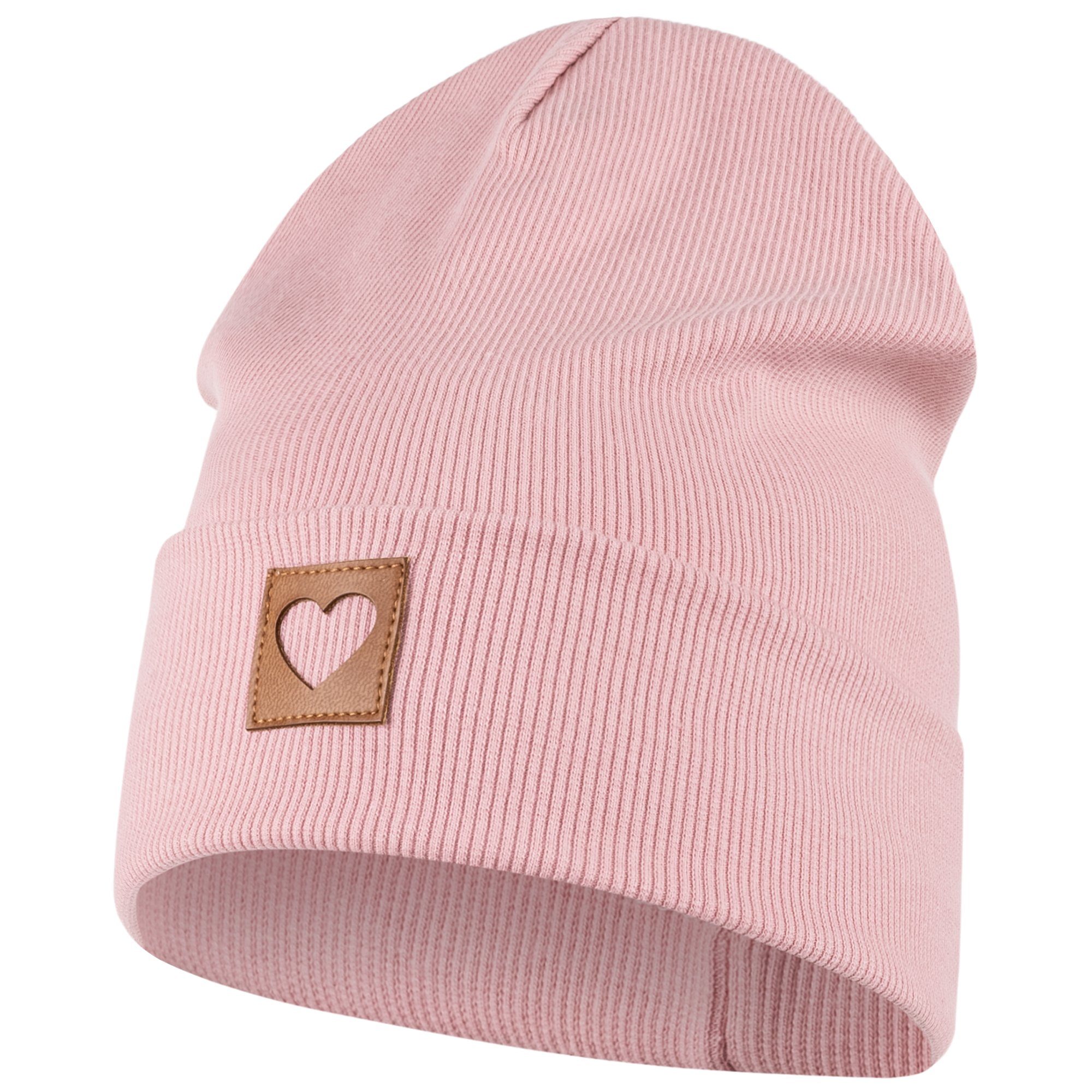 Smarilla Jerseymütze Mädchen Mütze Beanie Übergangsmütze gerippt Breiter Bund