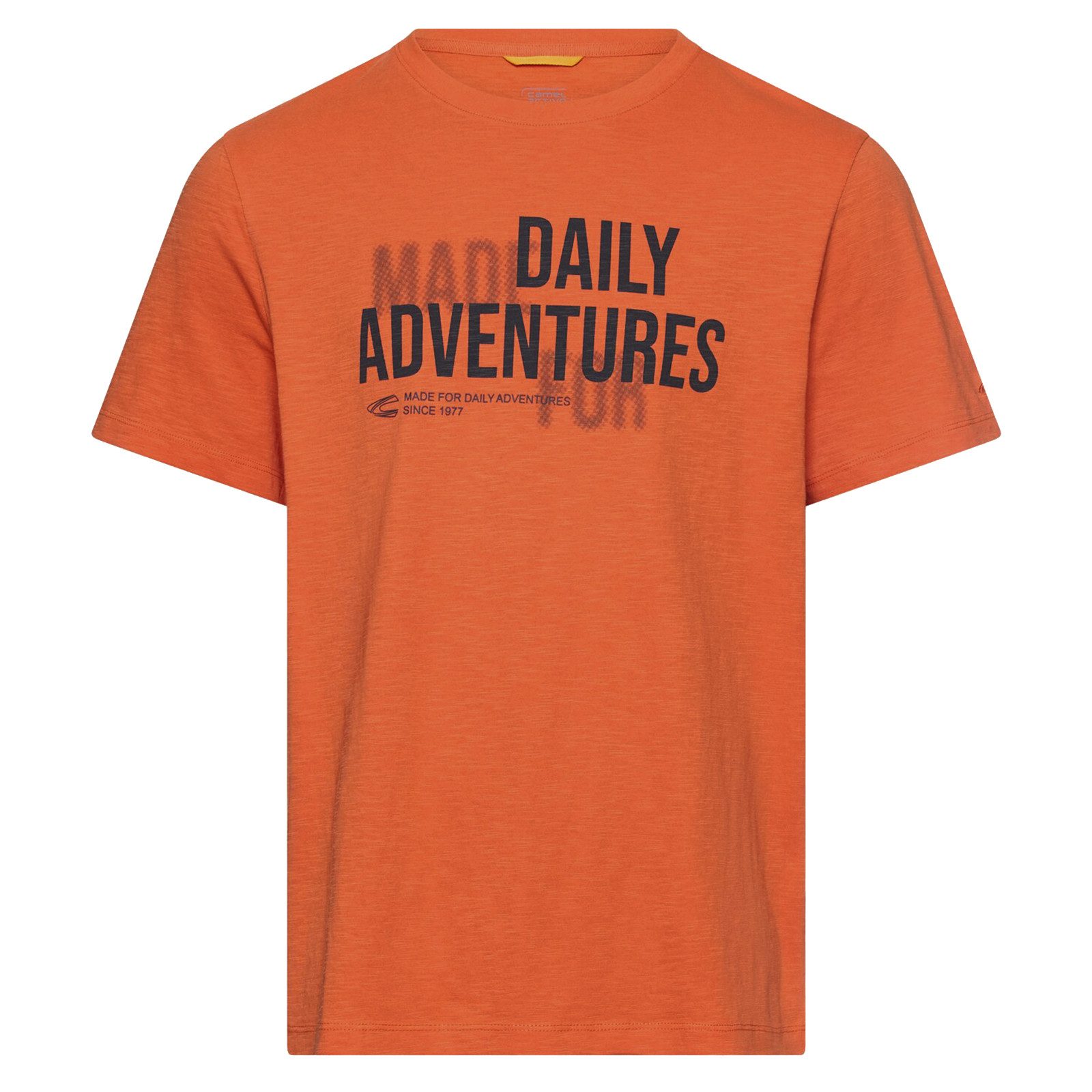 camel active Rundhalsshirt Camel Active Übergrößen T-Shirt Frontprint orange
