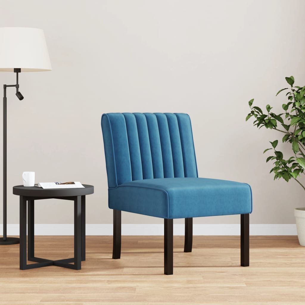 vidaXL Sessel Polsterstuhl Blau Samt günstig online kaufen