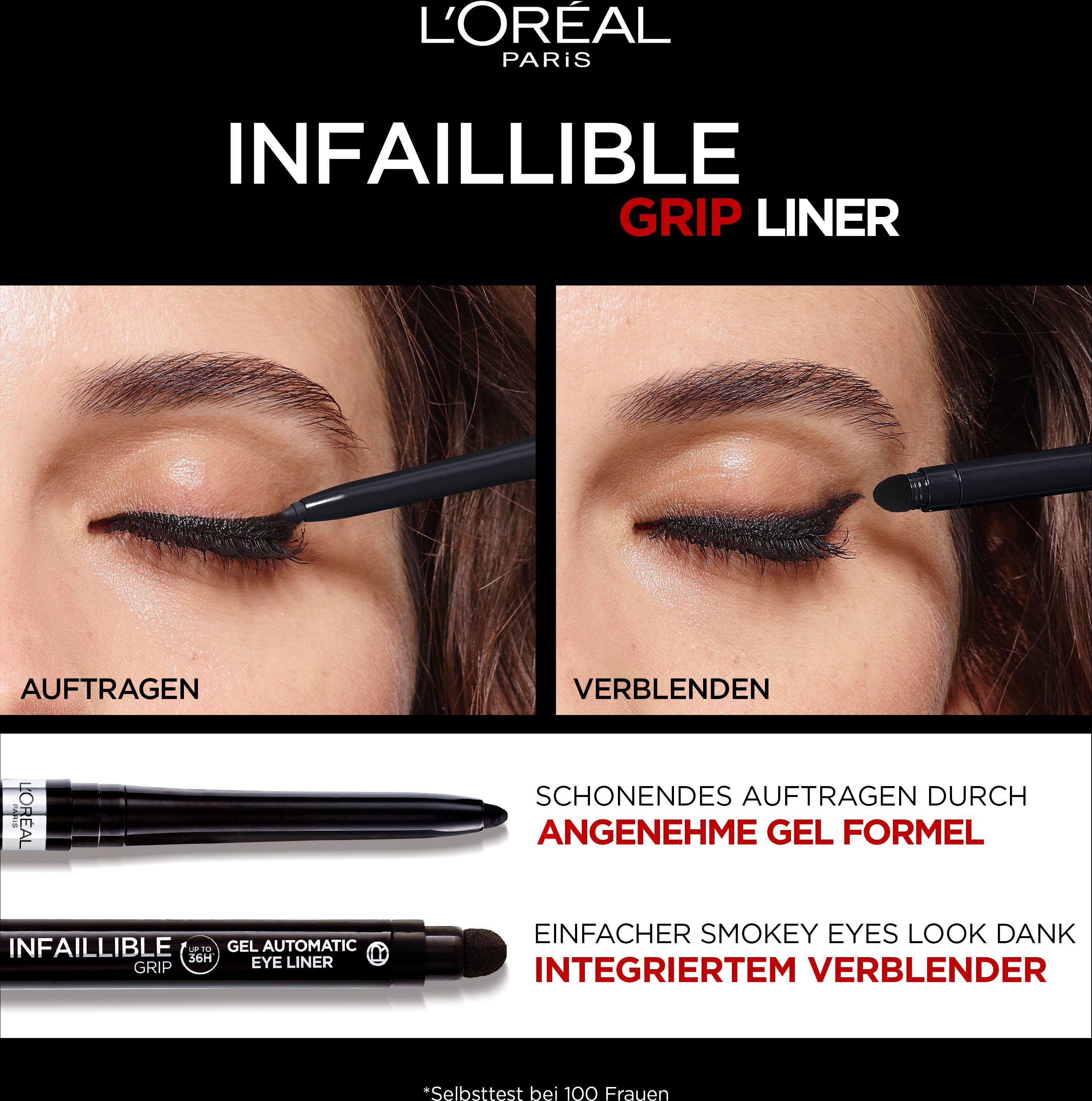 L'ORÉAL PARIS Eyeliner Infallible Automatic Grip, mit ausdrucksstarken Ergebnissen