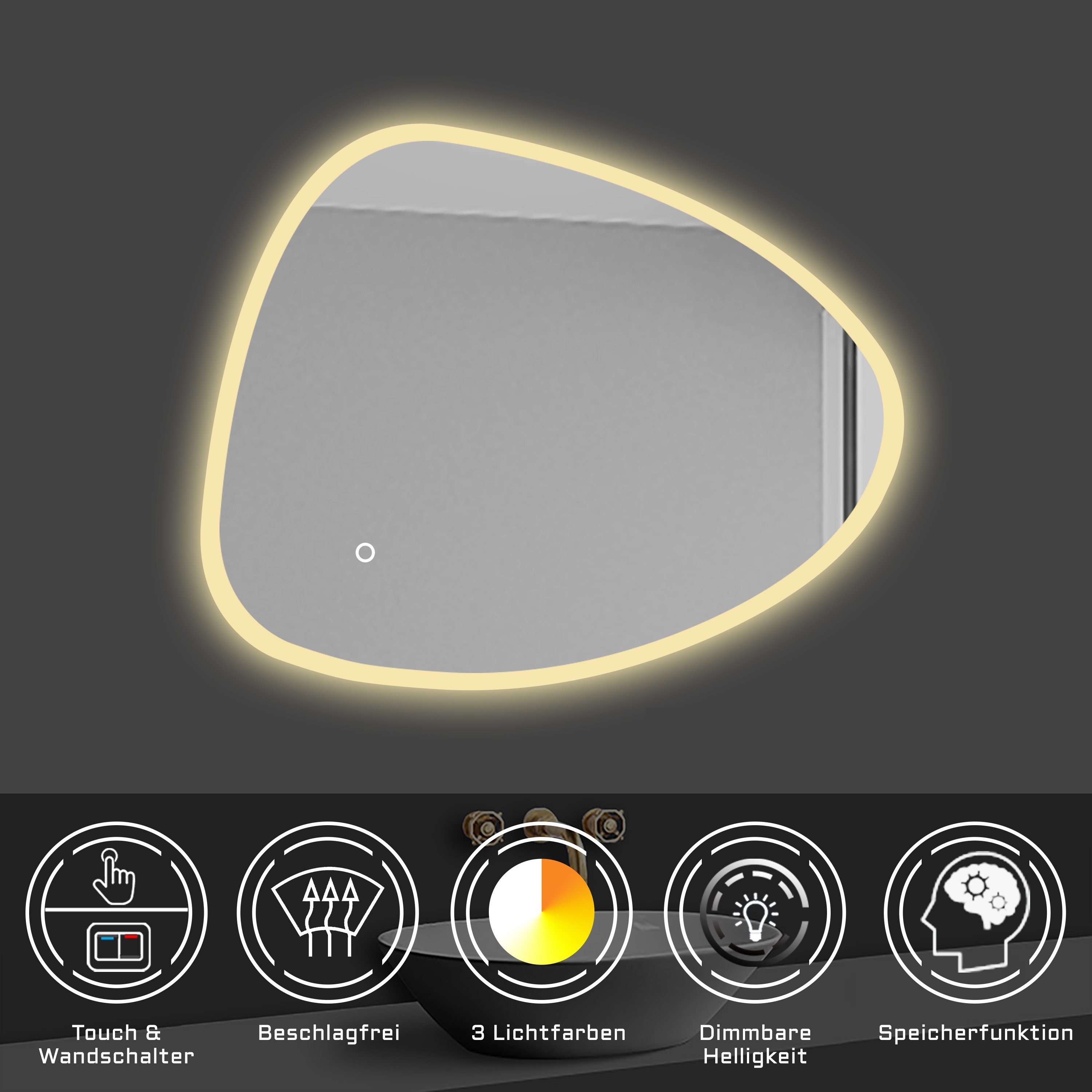 duschspa Badspiegel LED Badspiegel spezieller Runde günstig online kaufen