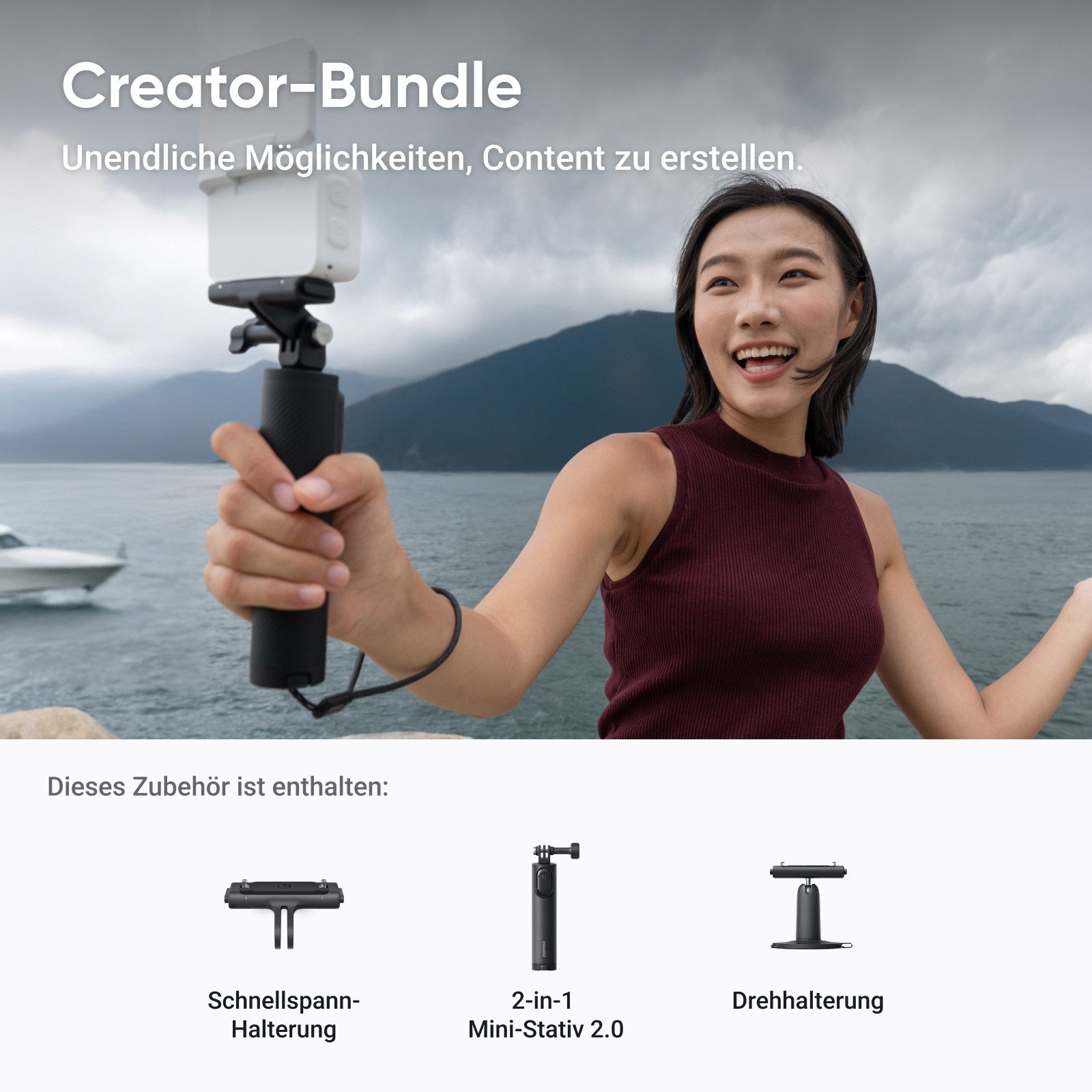 Insta360 Insta360 GO Ultra - freihändige 4K Mini-Cam Action Cam (4K Ultra HD, WLAN (Wi-Fi), Bluetooth) weiß