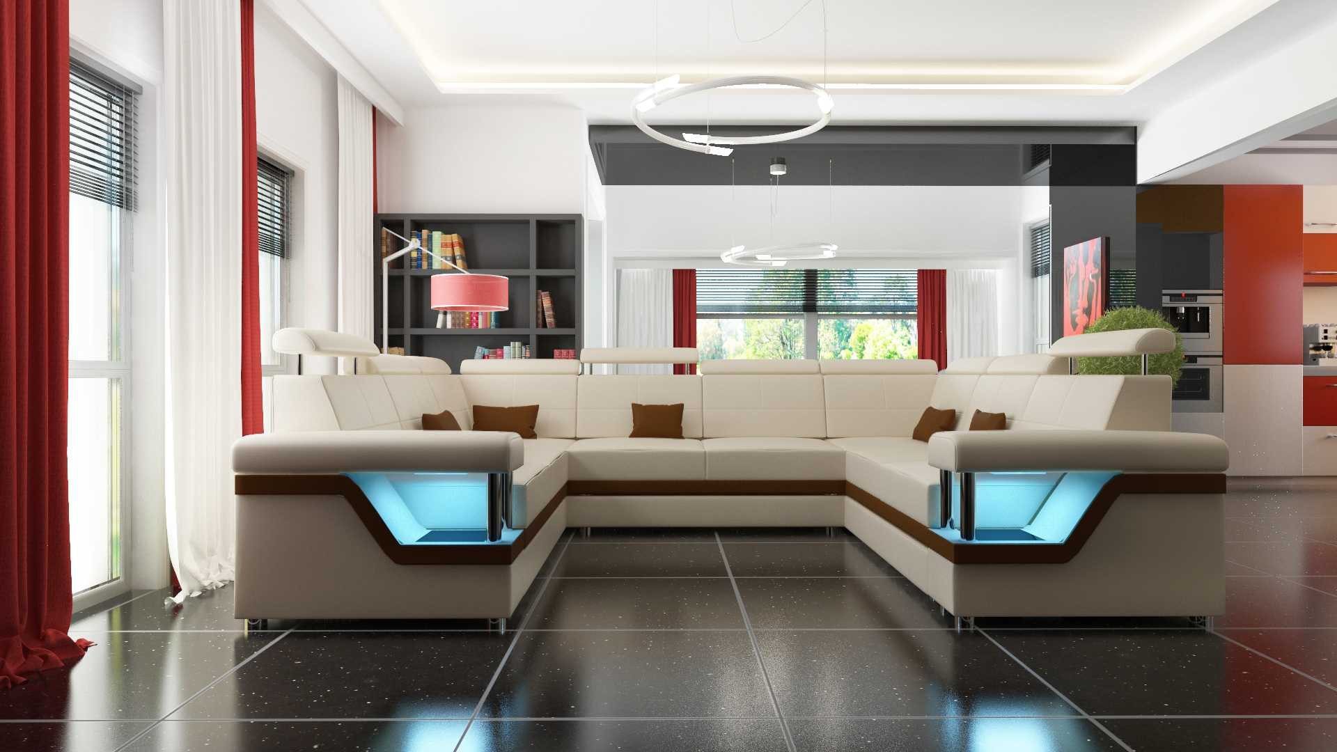 Xlmoebel Wohnlandschaft Ecksofa Hamburg U-Form mit hochwertigem Polster in zeitlosem Design, Ecksofa, Hergestellt in Europa